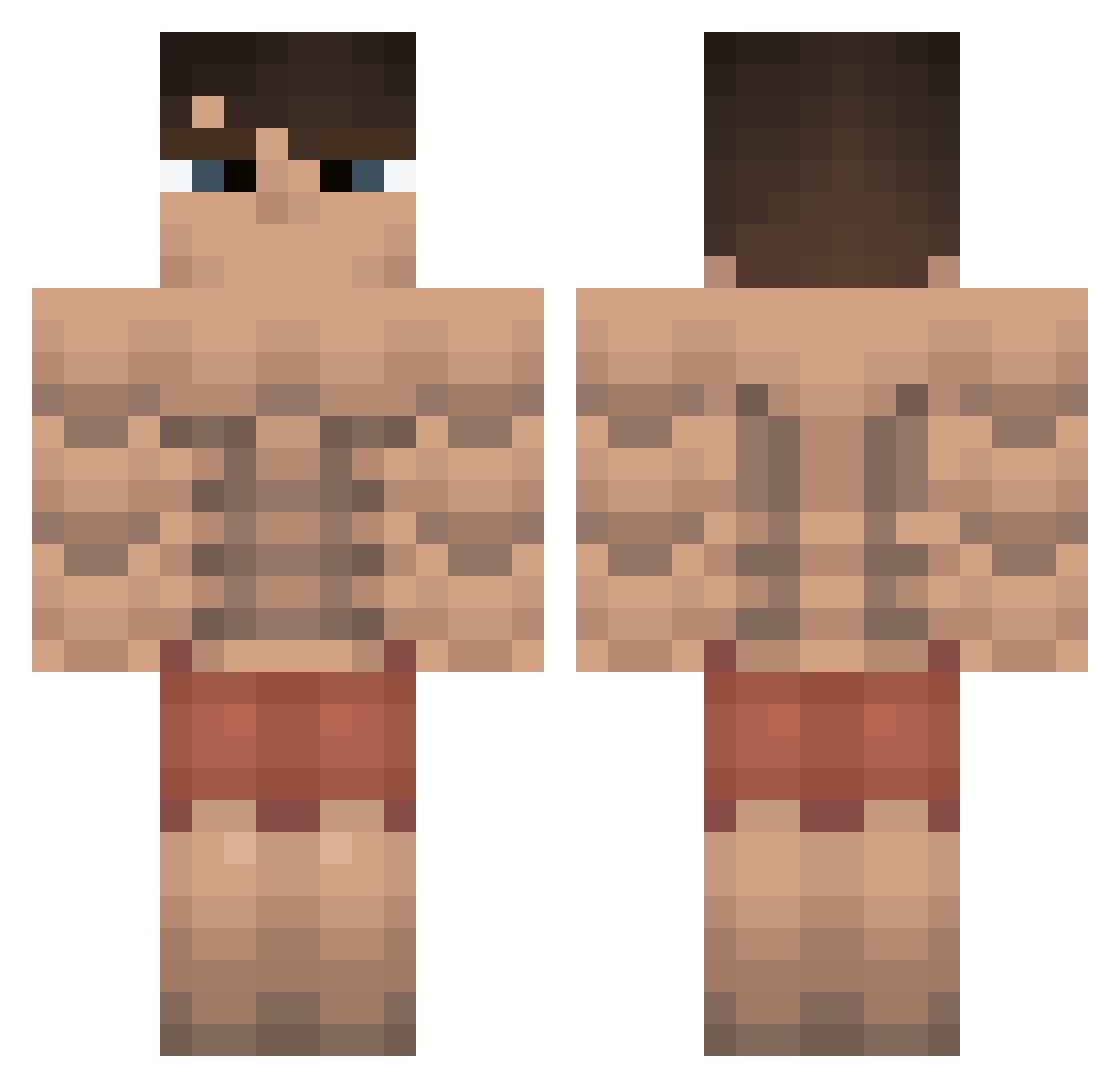 GCW20 Minecraft skin, front and back view