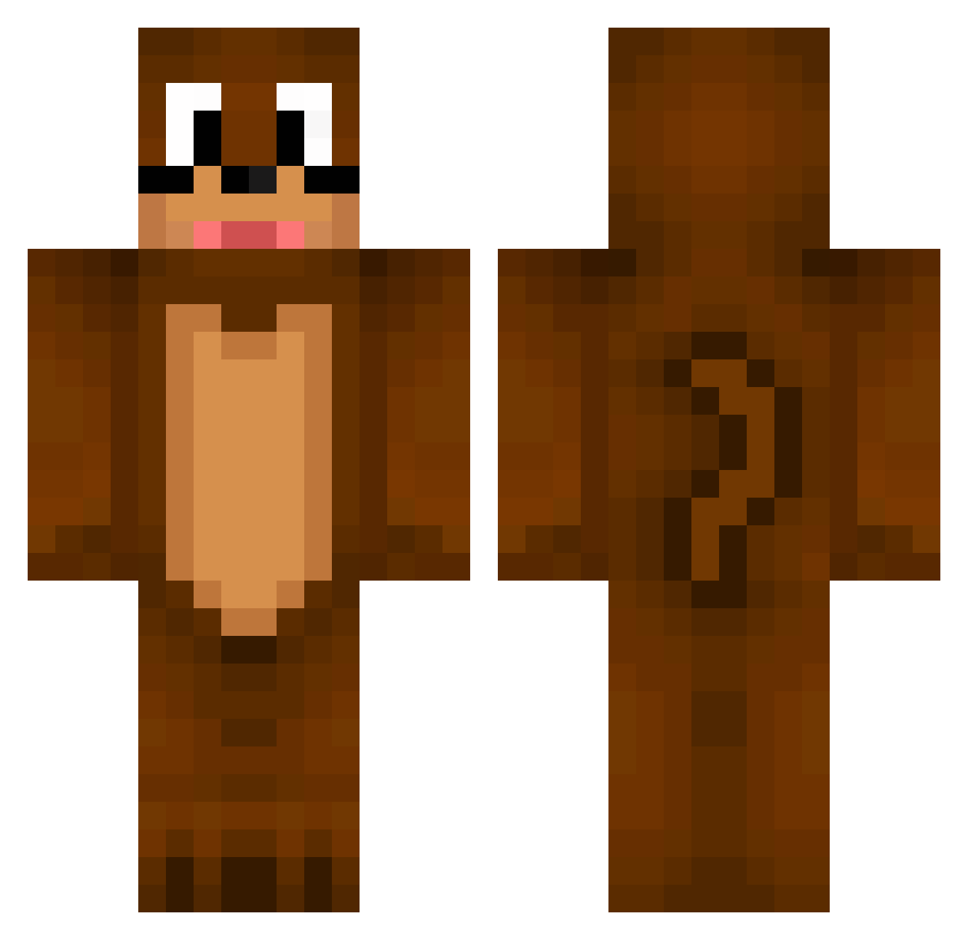 Aryzence Minecraft skin, front and back view