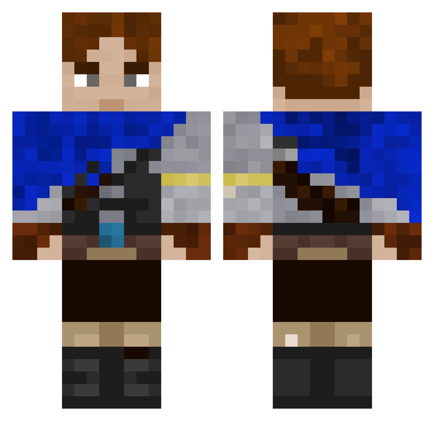 Rayth Minecraft skin, front and back view