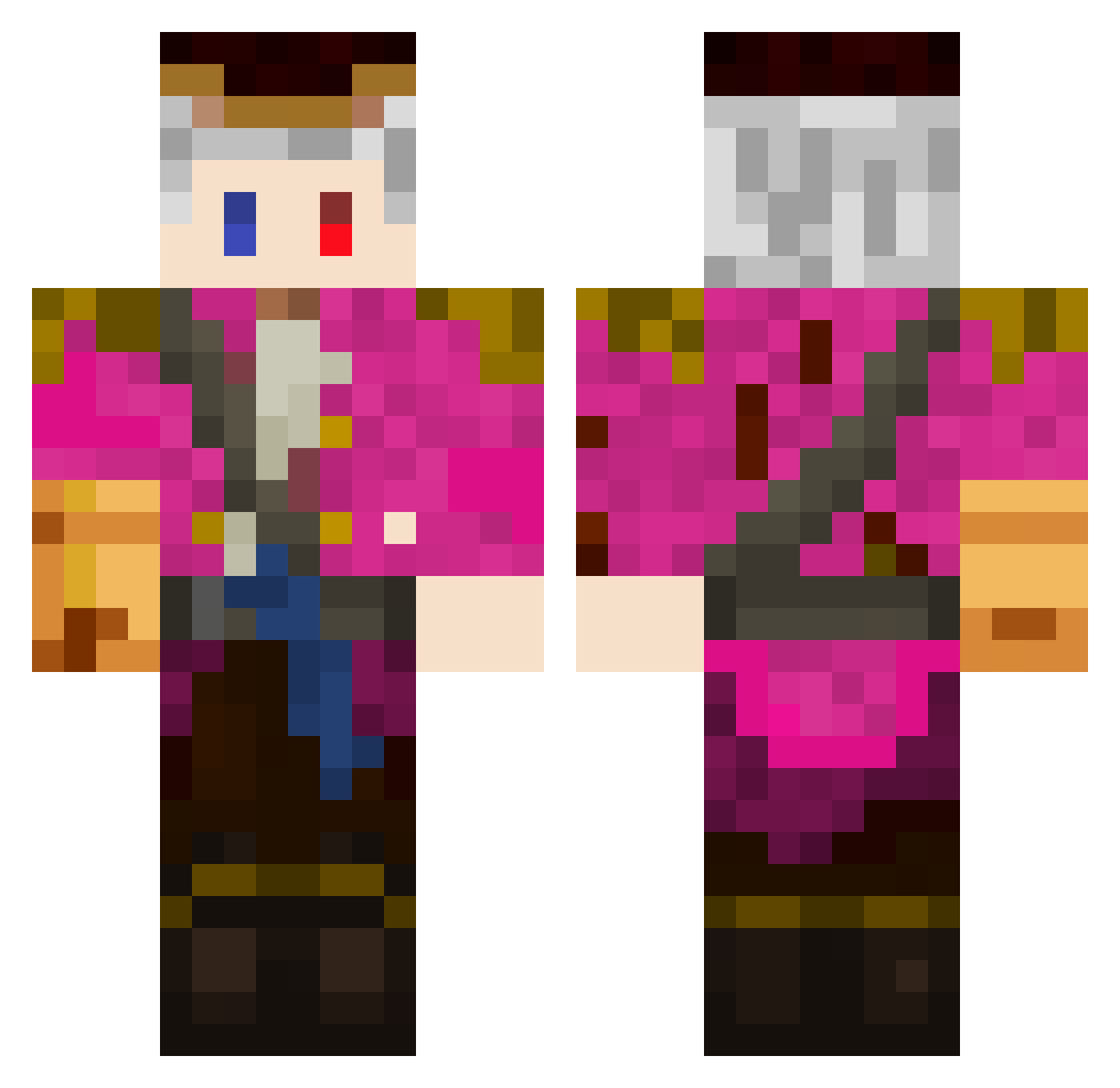 JensDaMan Minecraft skin, front and back view