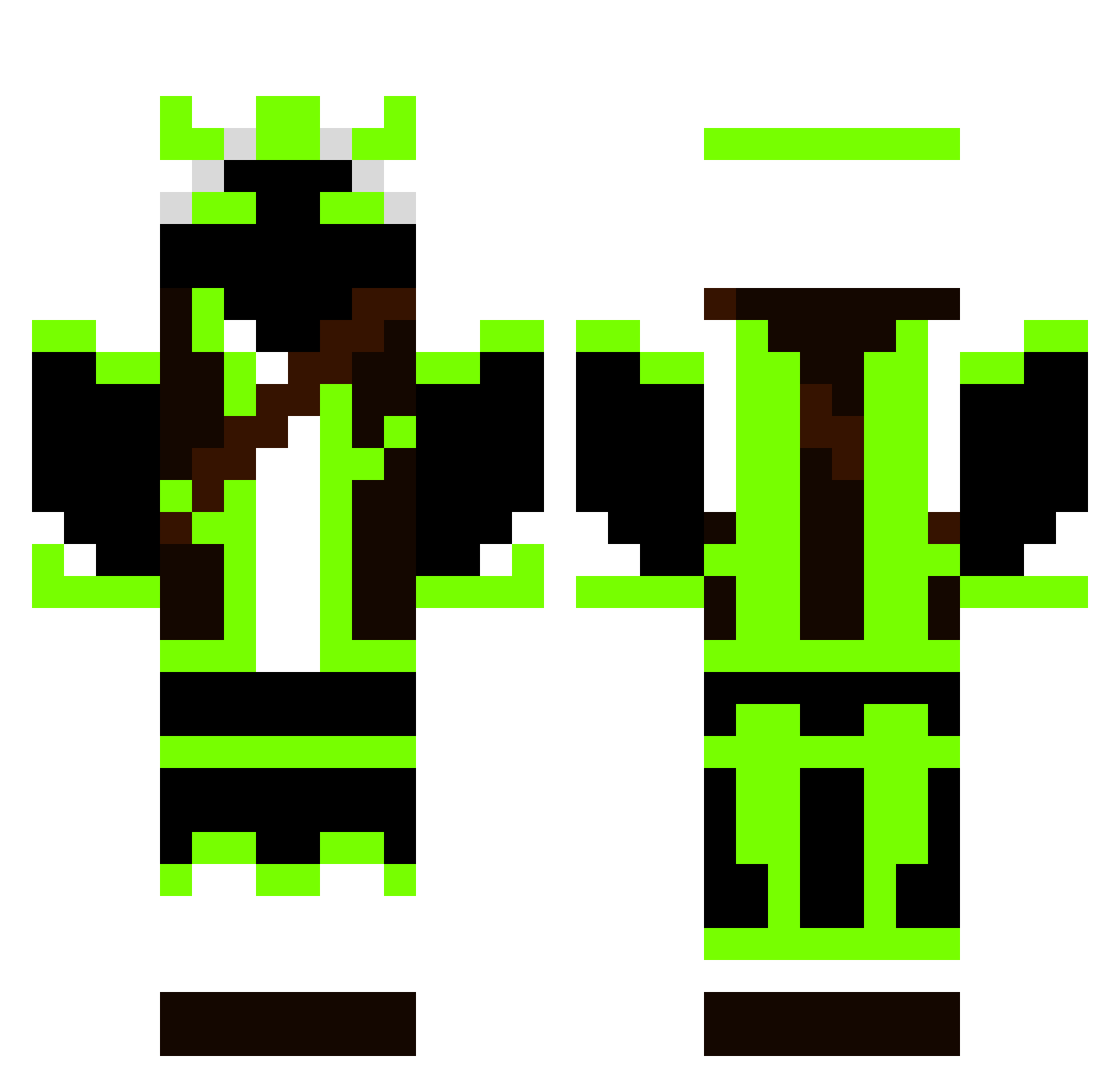 Wicobeth Minecraft skin, front and back view