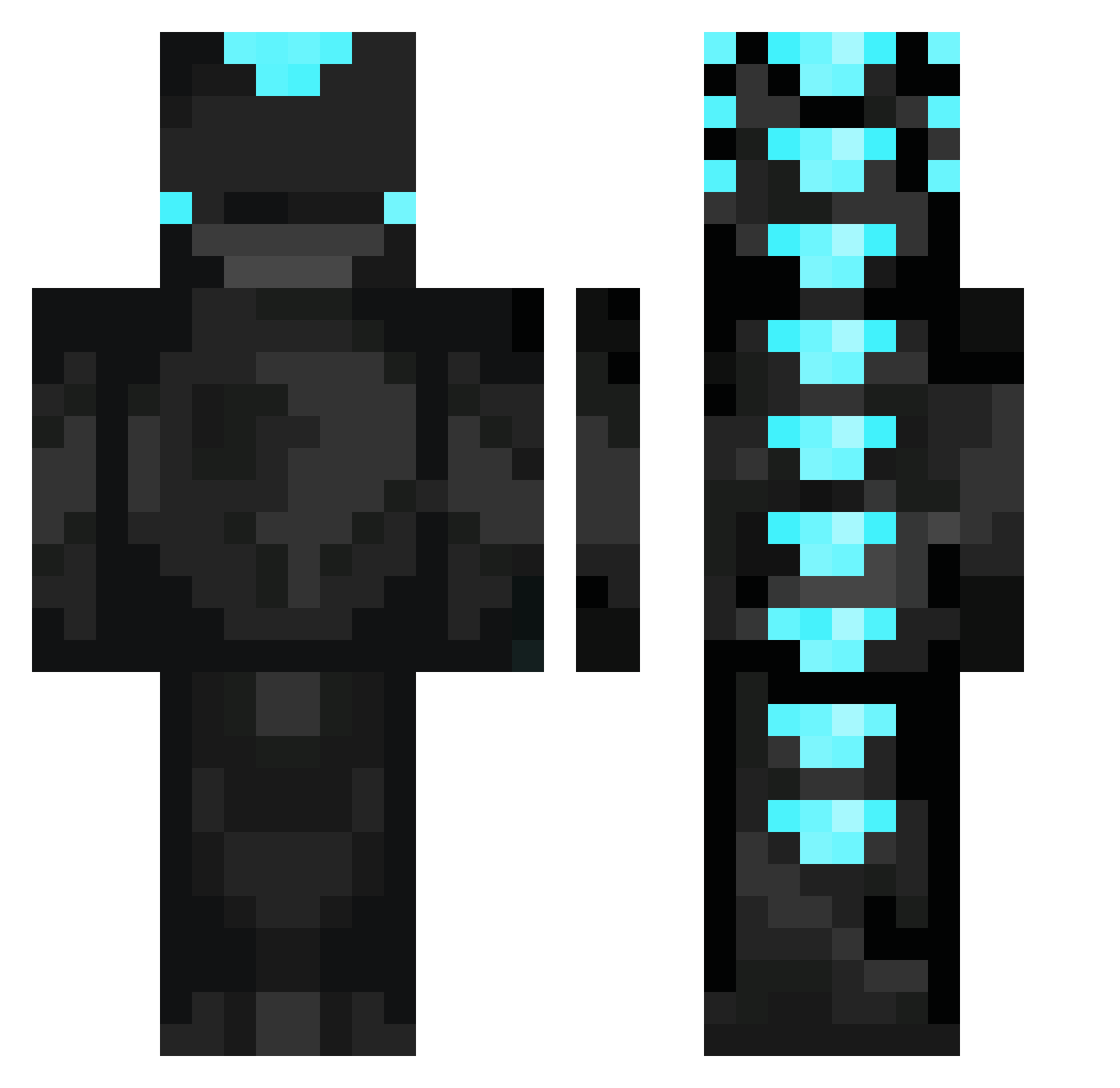 Kaijuuu Minecraft skin, front and back view