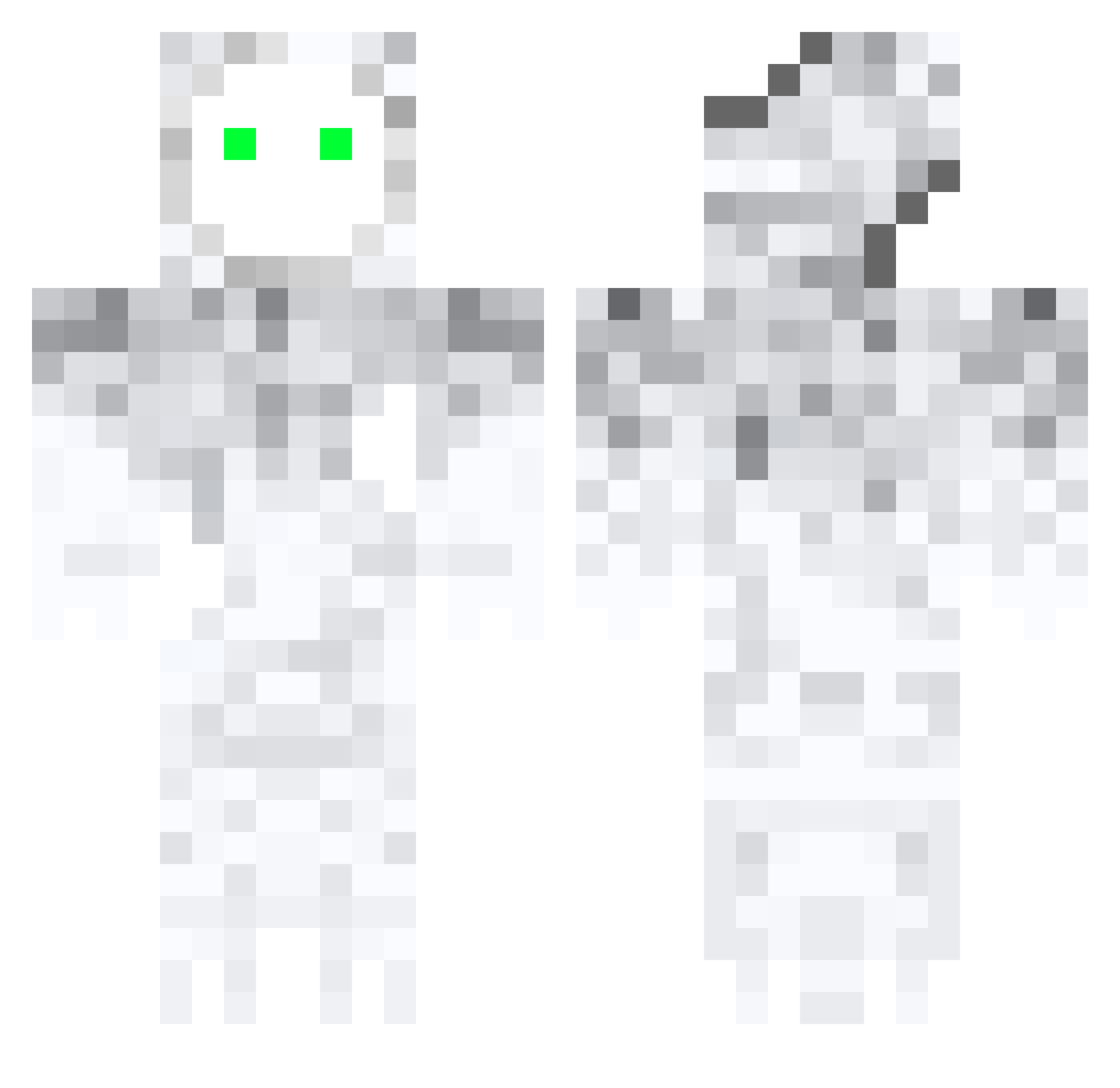 Ejecta Minecraft skin, front and back view