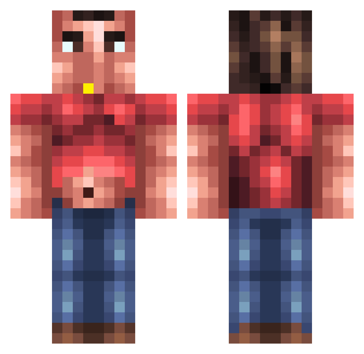 jkbobo21 Minecraft skin, front and back view