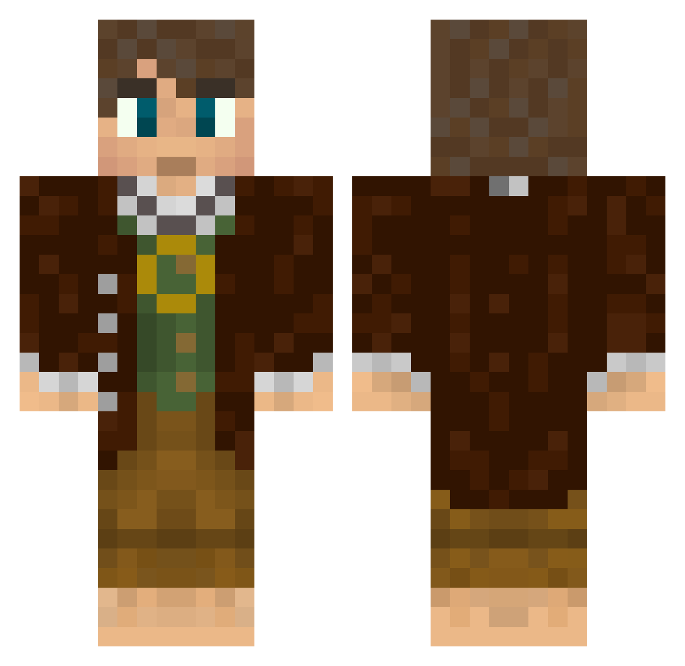 ShinyCarbon Minecraft skin, front and back view