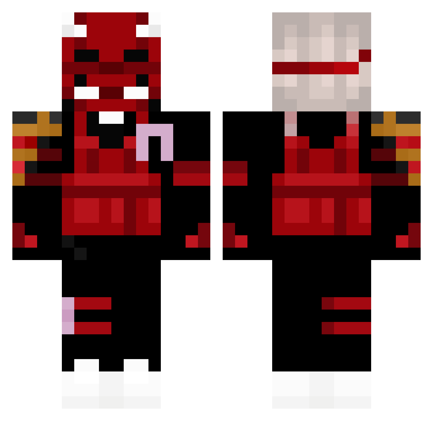 AfterEquis Minecraft skin, front and back view