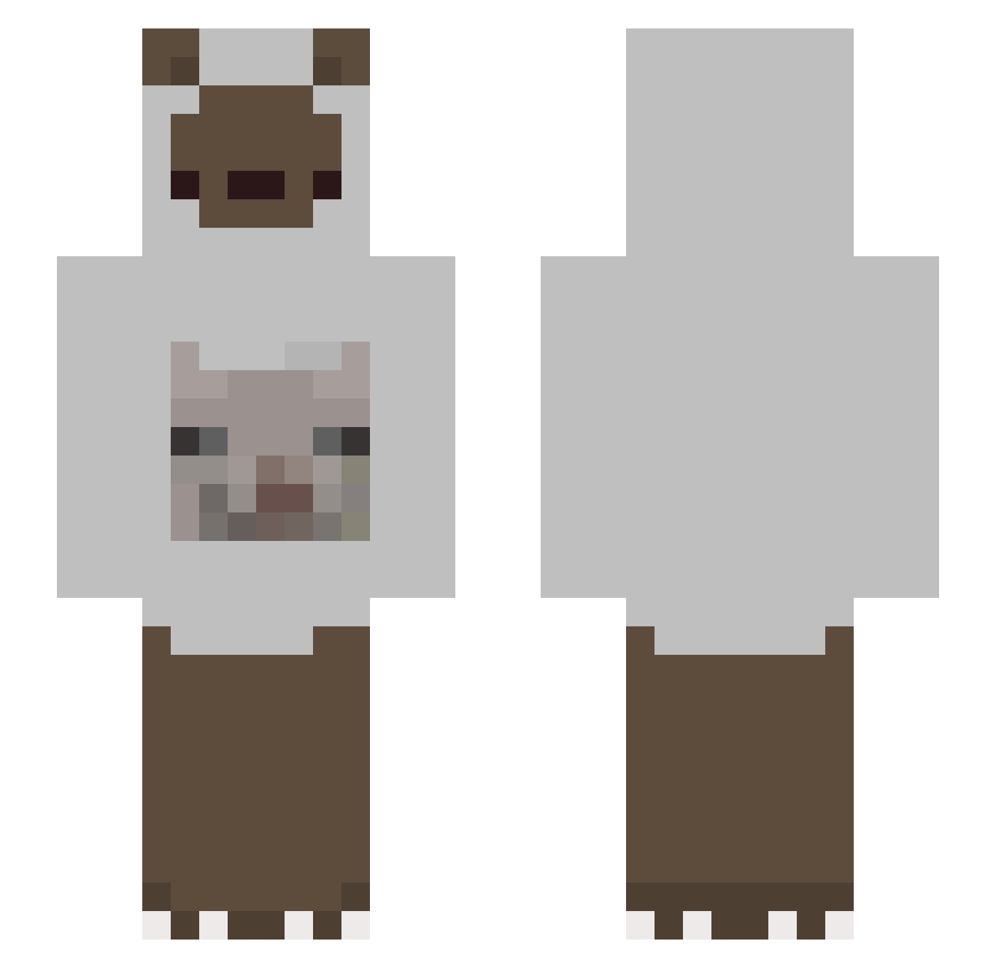Ursee Minecraft skin, front and back view