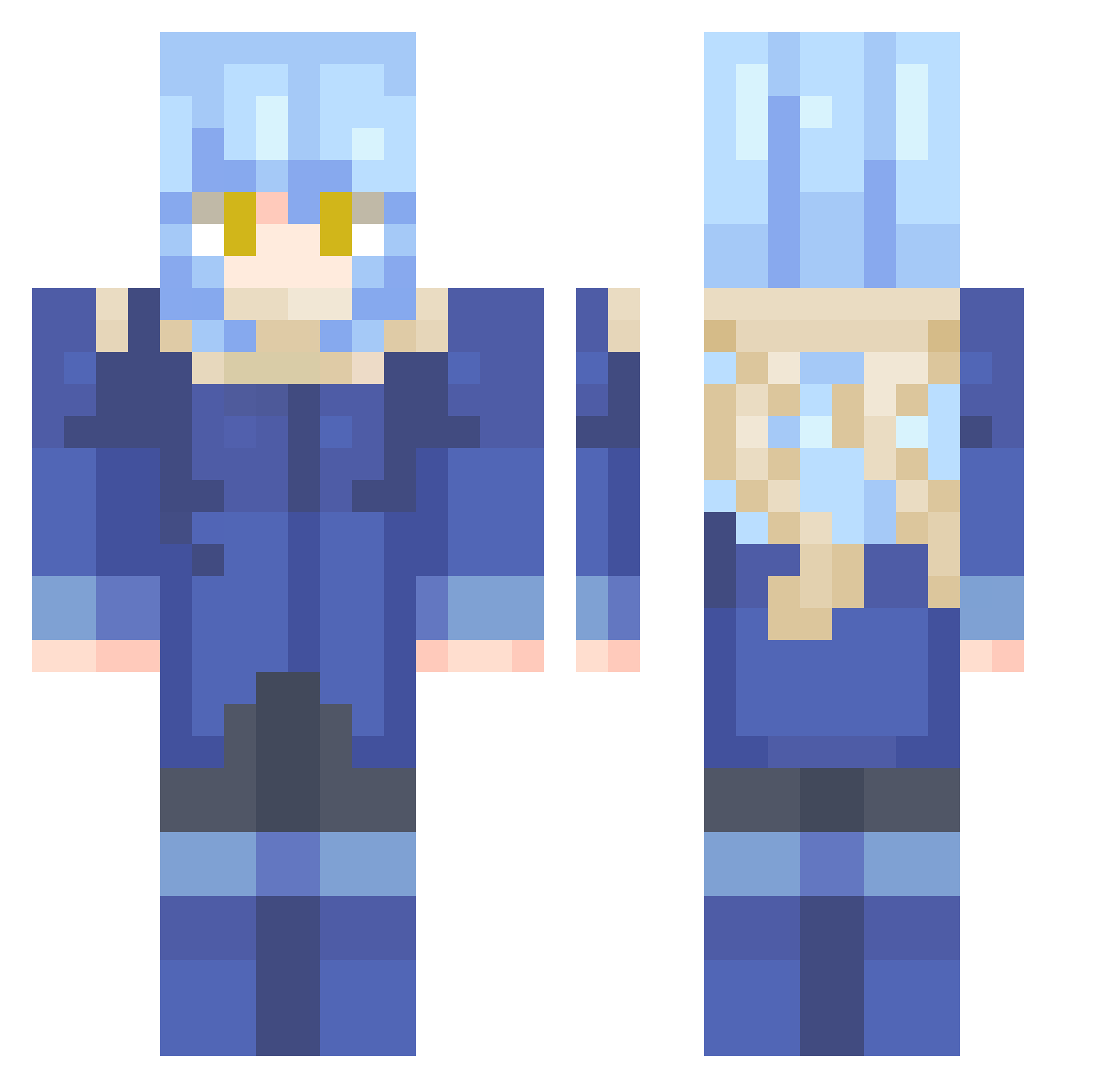 Erickoung Minecraft skin, front and back view