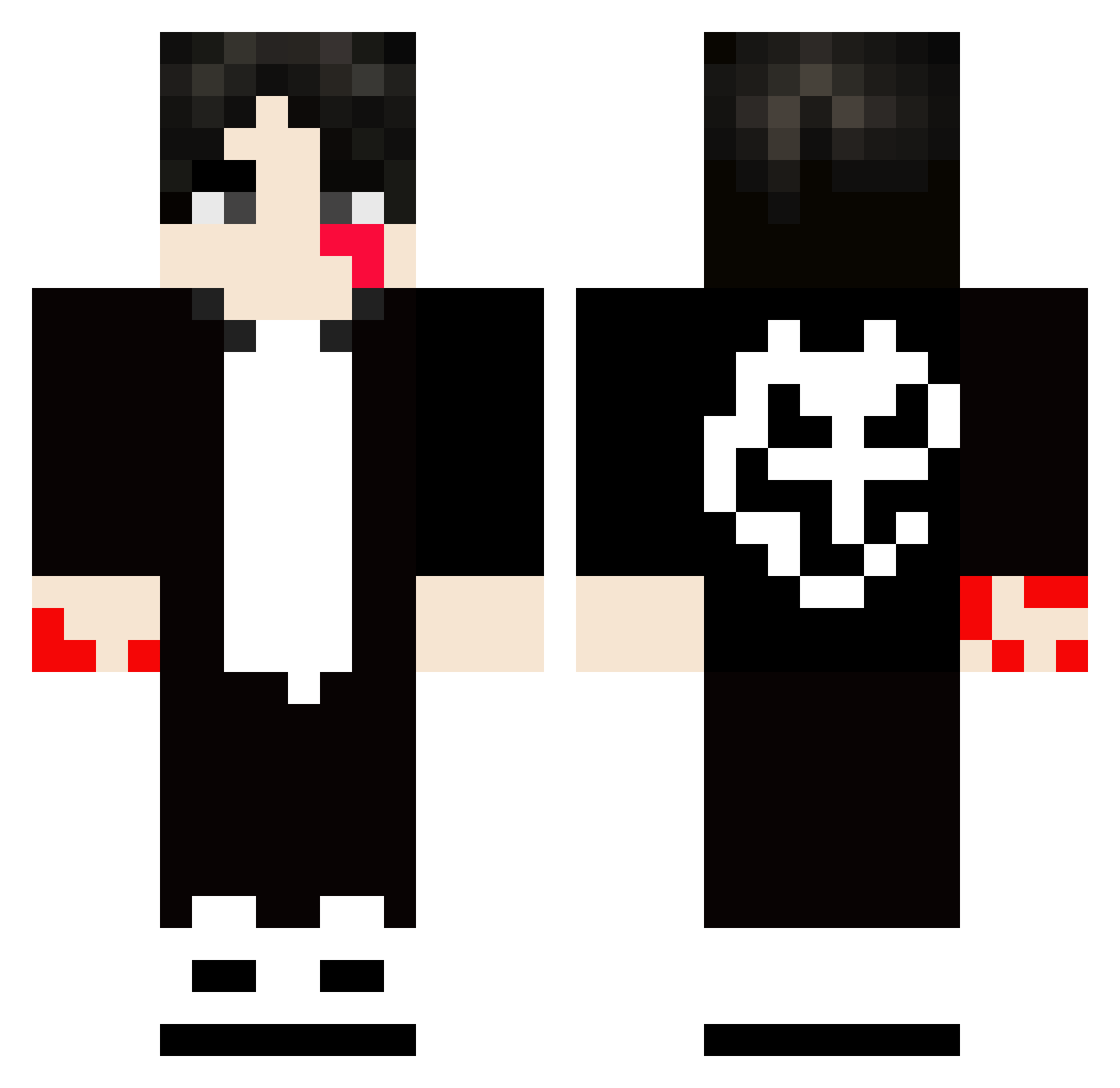 PyroCryum Minecraft skin, front and back view