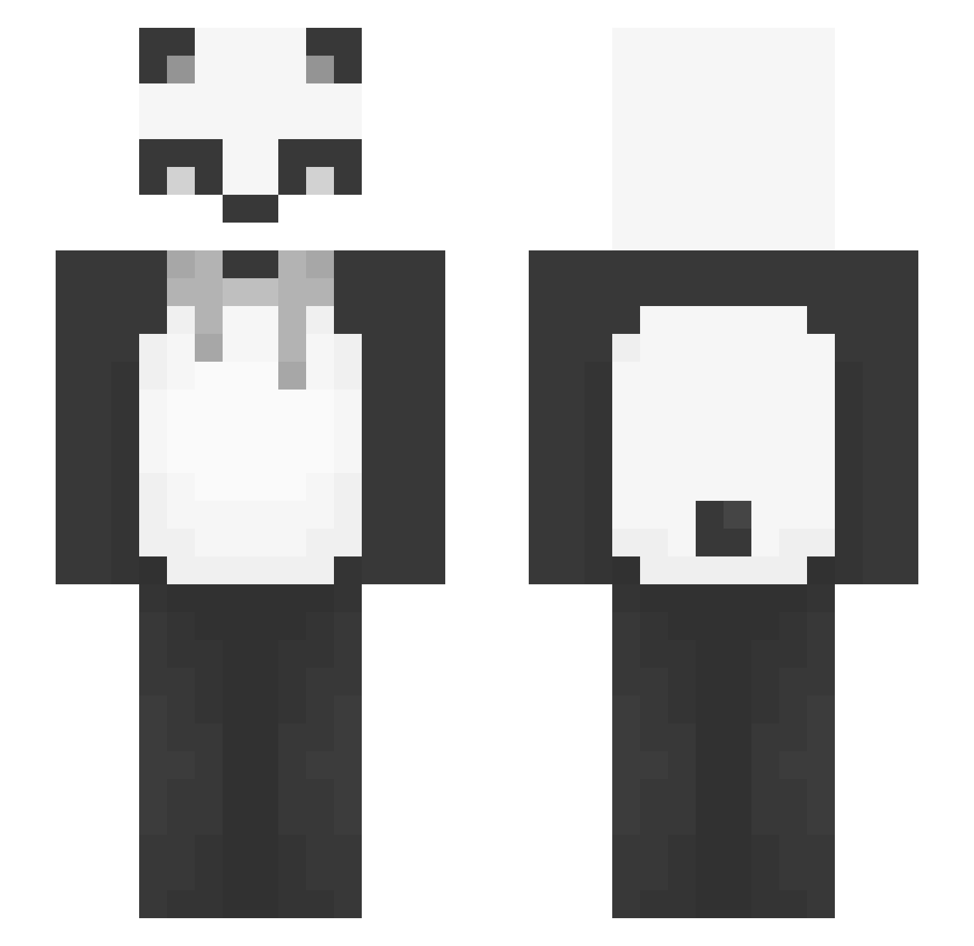 DontCopyMe Minecraft skin, front and back view