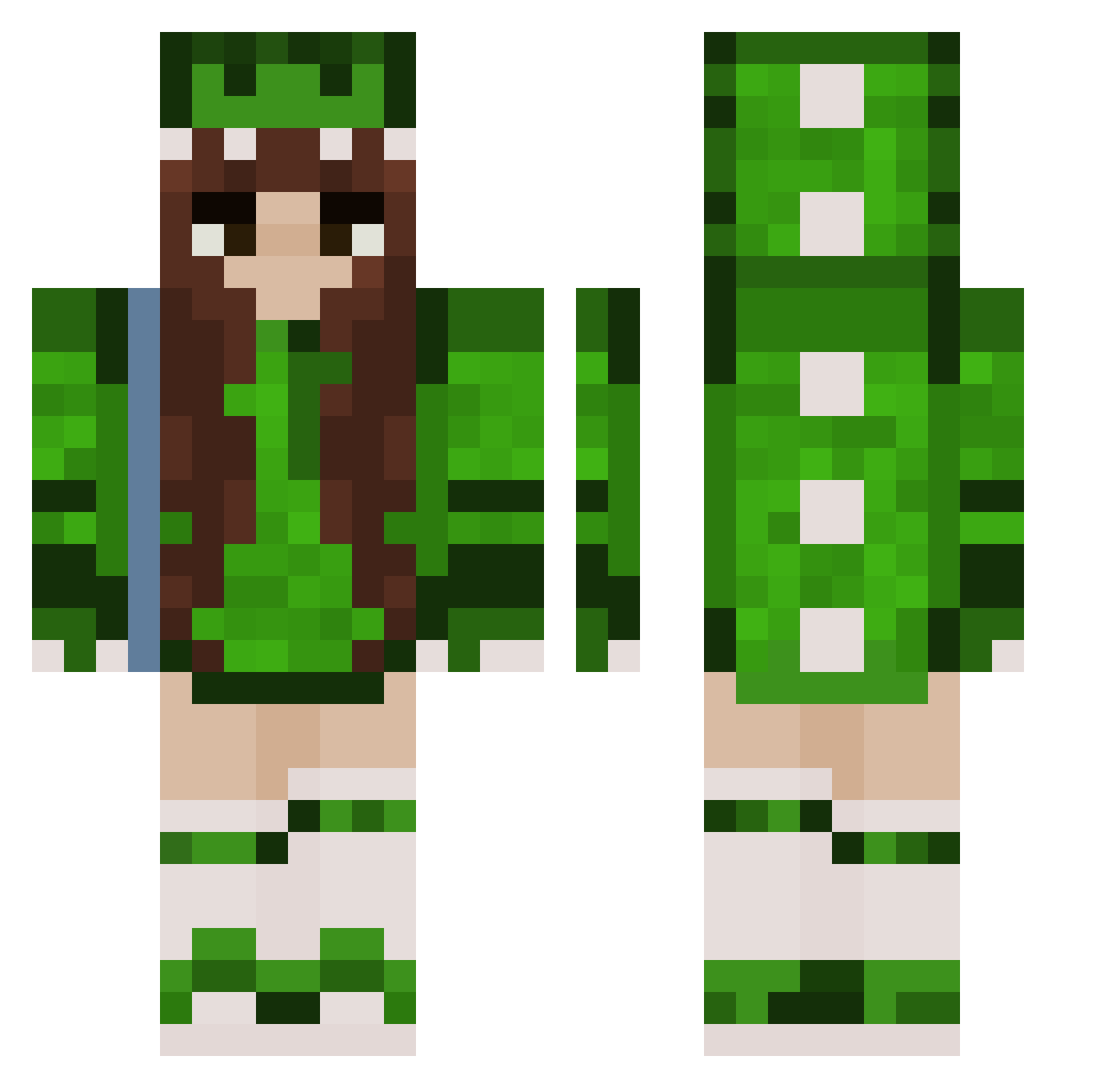 TazuMeee Minecraft skin, front and back view