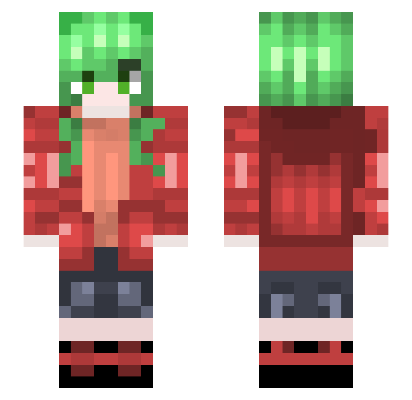 Lonloo Minecraft skin, front and back view