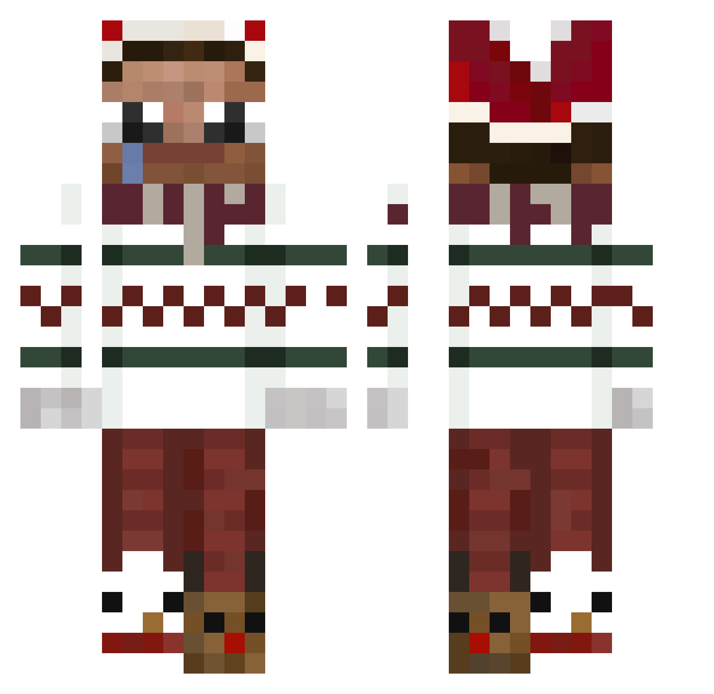Swveat Minecraft skin, front and back view