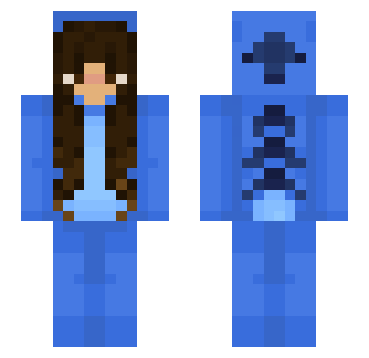IntheAction Minecraft skin, front and back view