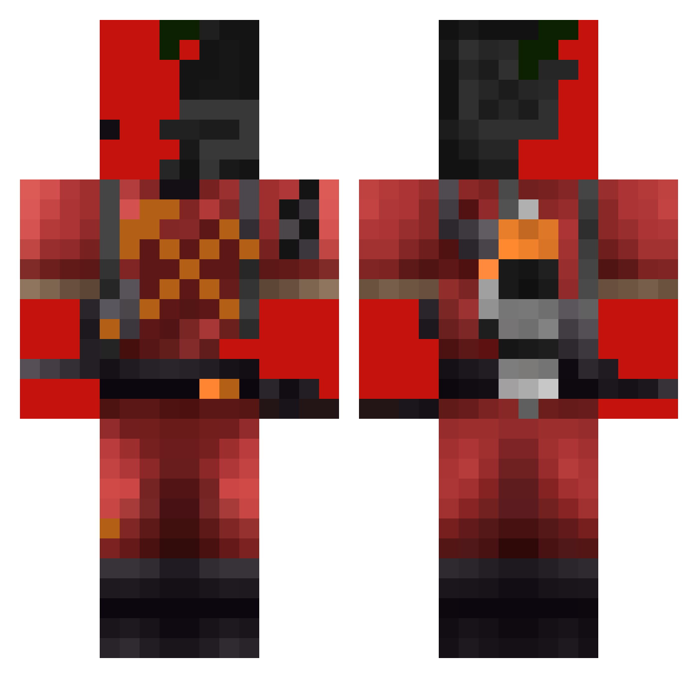 LarryTheTomatos Minecraft skin, front and back view
