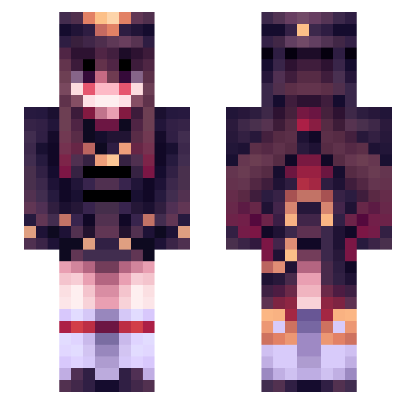 EscapeFromMyEx Minecraft skin, front and back view