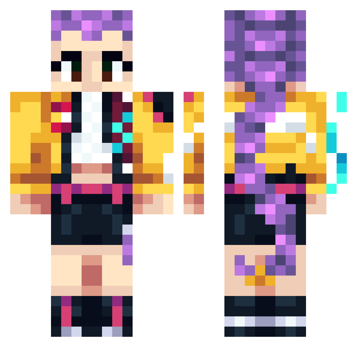 TerryBogard Minecraft skin, front and back view