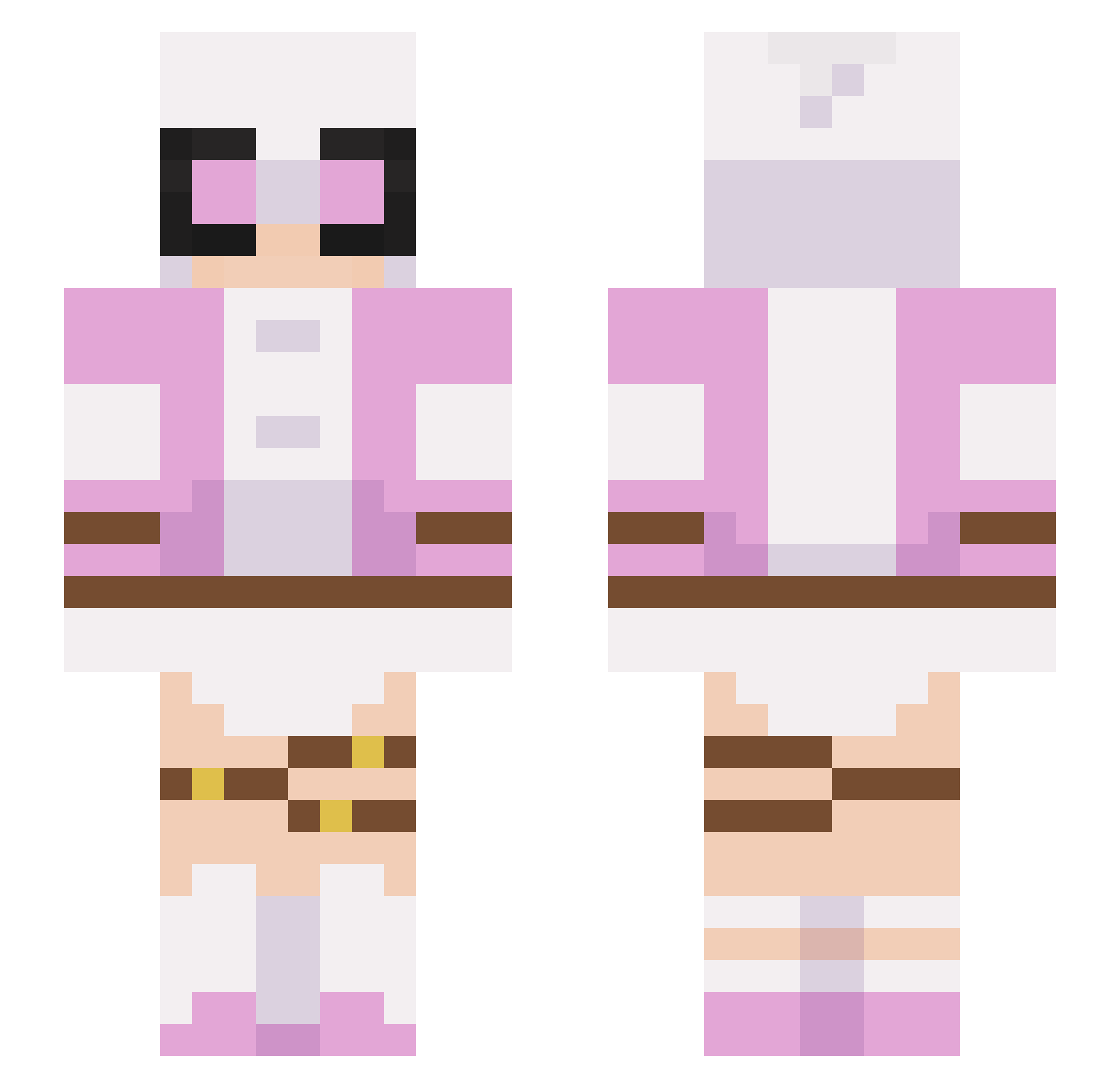 Vii_Wiii Minecraft skin, front and back view