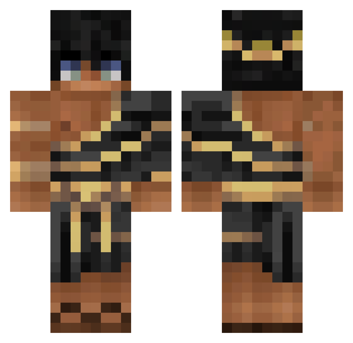 Saturn_GM Minecraft skin, front and back view