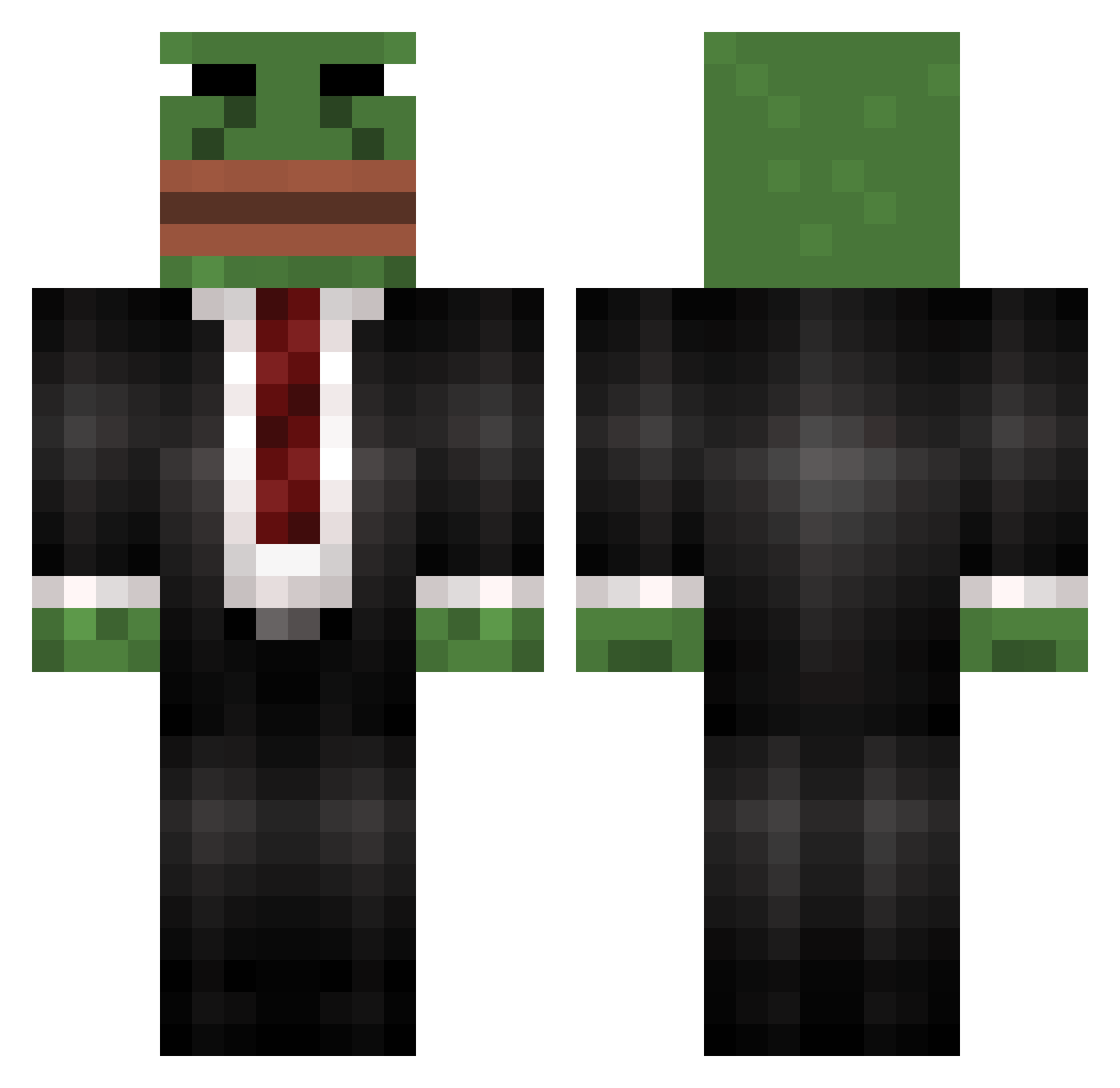 presidentKek Minecraft skin, front and back view