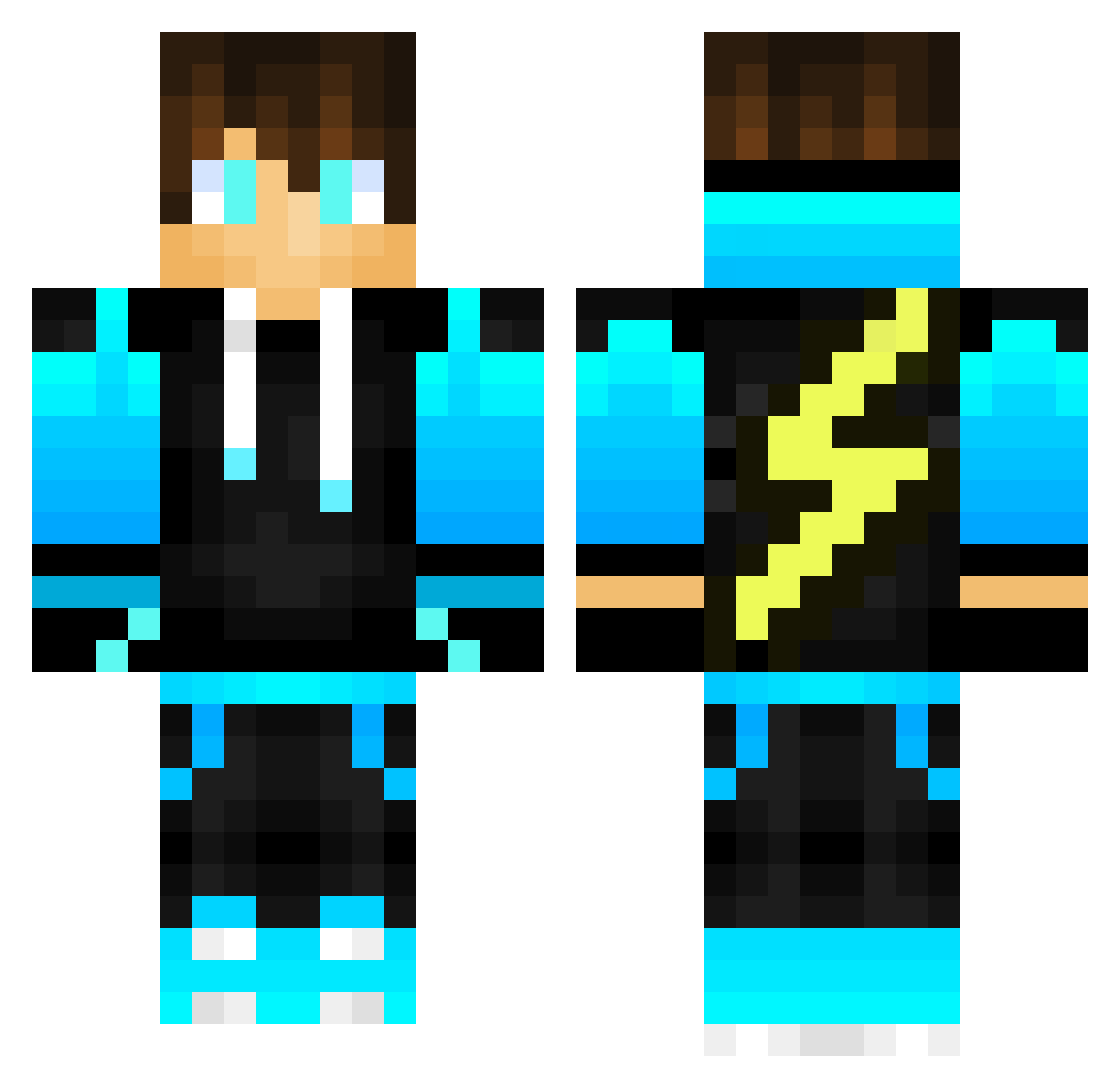 BluLightning2010 Minecraft skin, front and back view