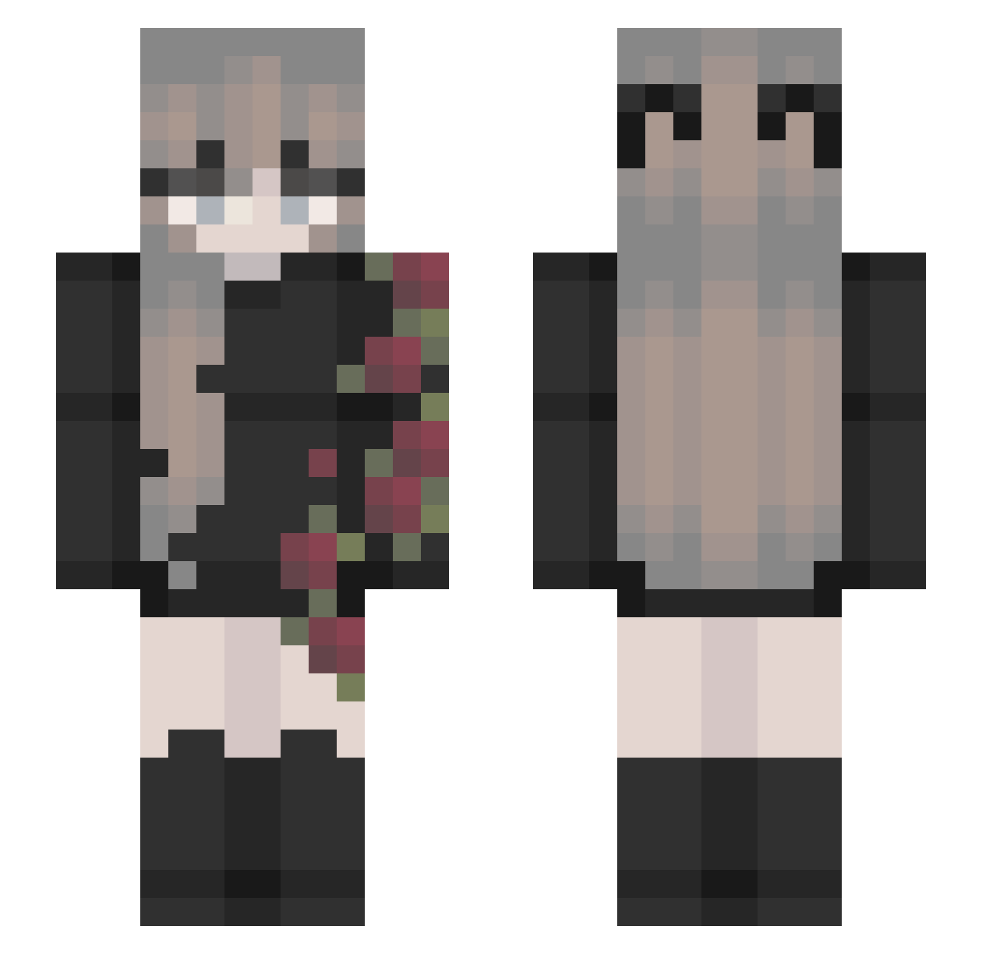 Faculae Minecraft skin, front and back view