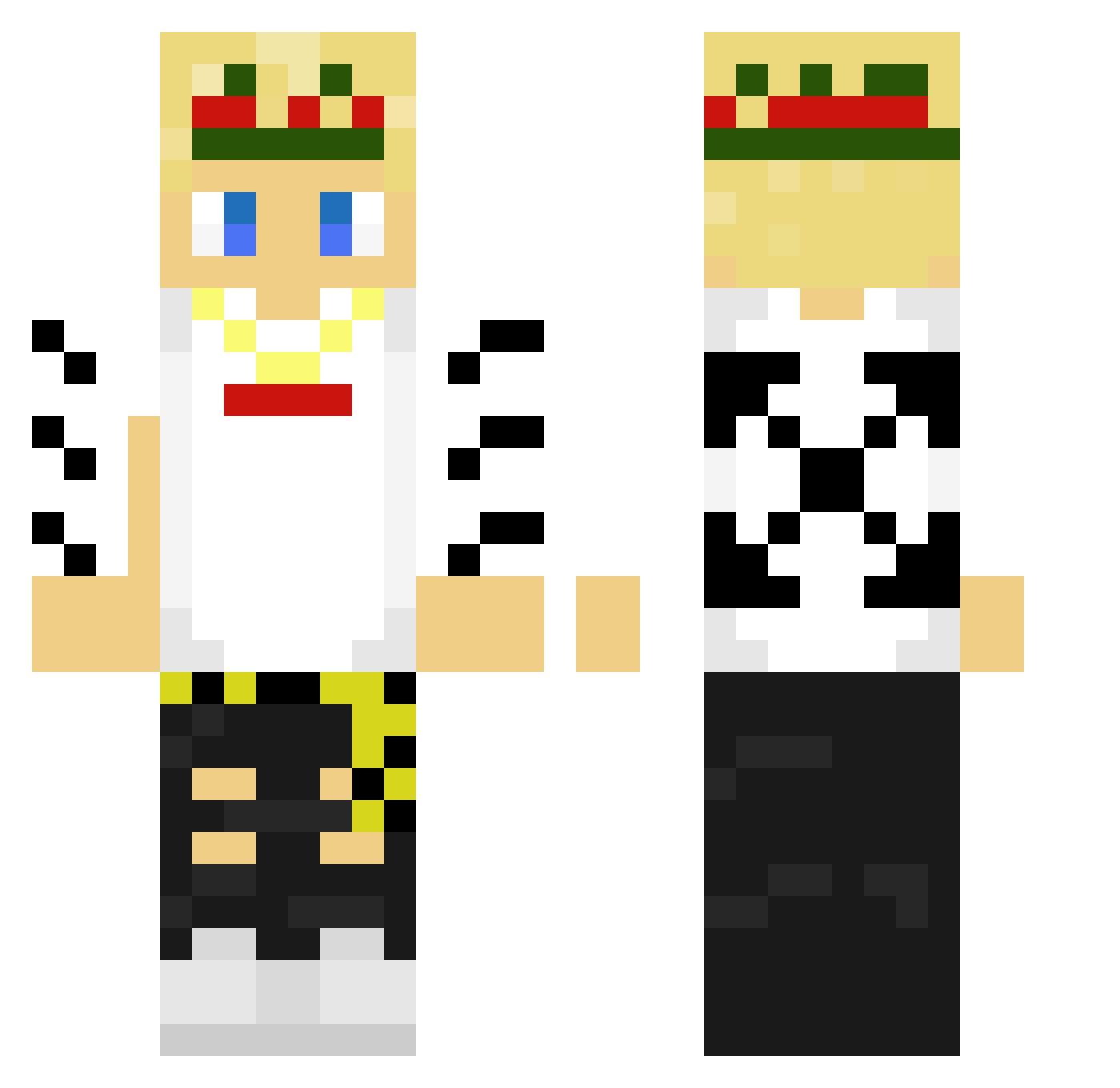 Eiland_Robin Minecraft skin, front and back view