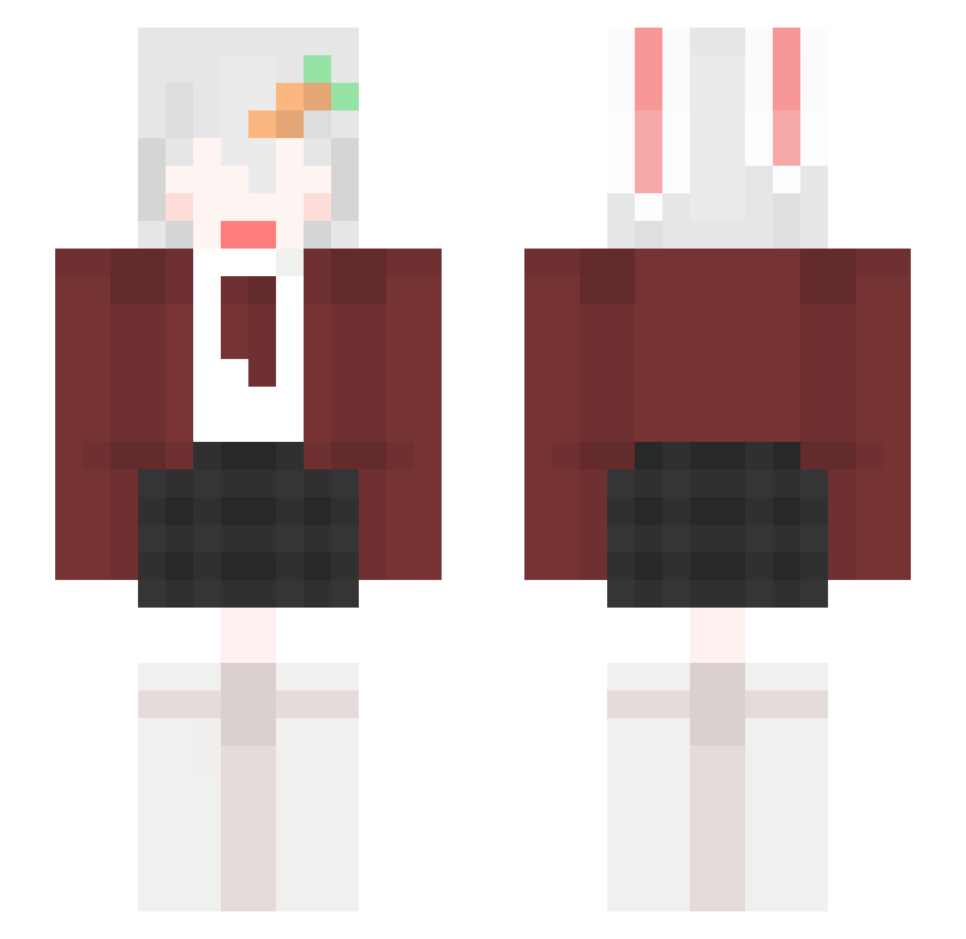 Fubuki4321 Minecraft skin, front and back view