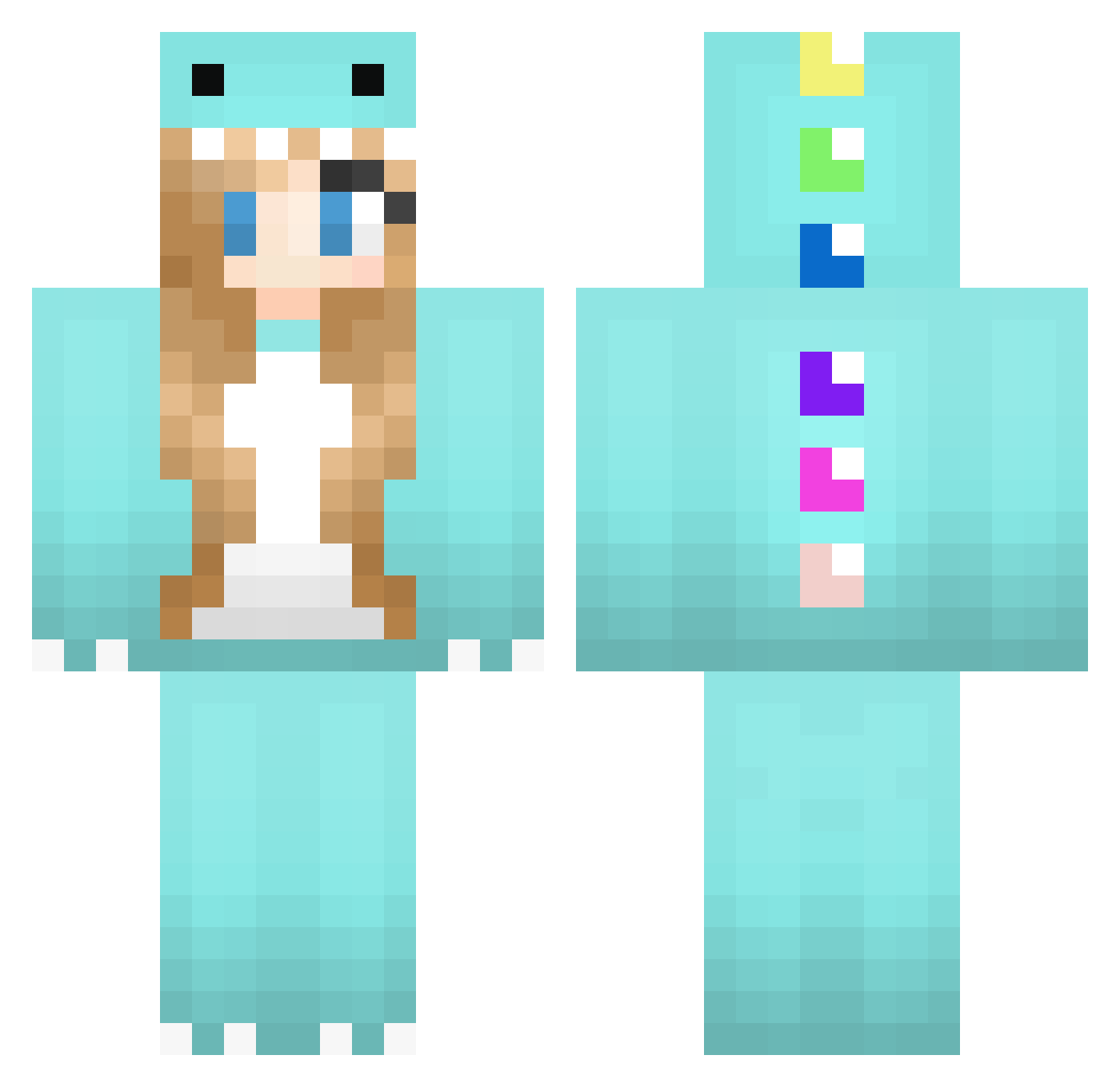 Caroline_Reaper Minecraft skin, front and back view