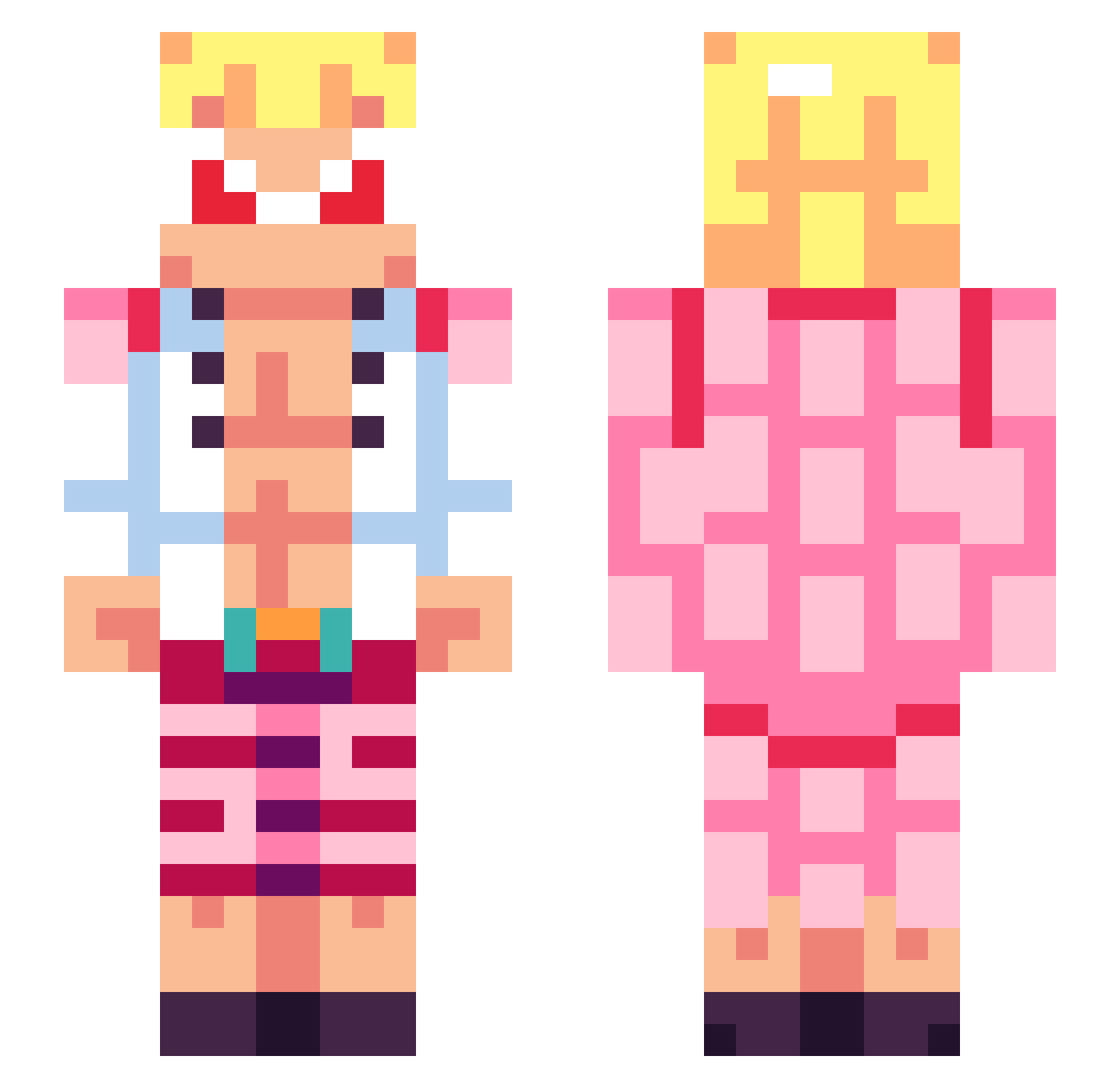 darthdodi Minecraft skin, front and back view