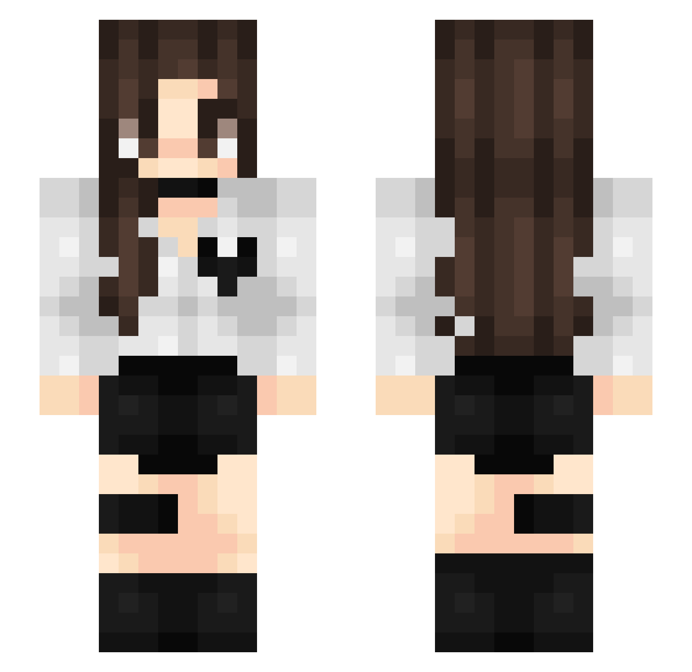 Tomaseuu Minecraft skin, front and back view