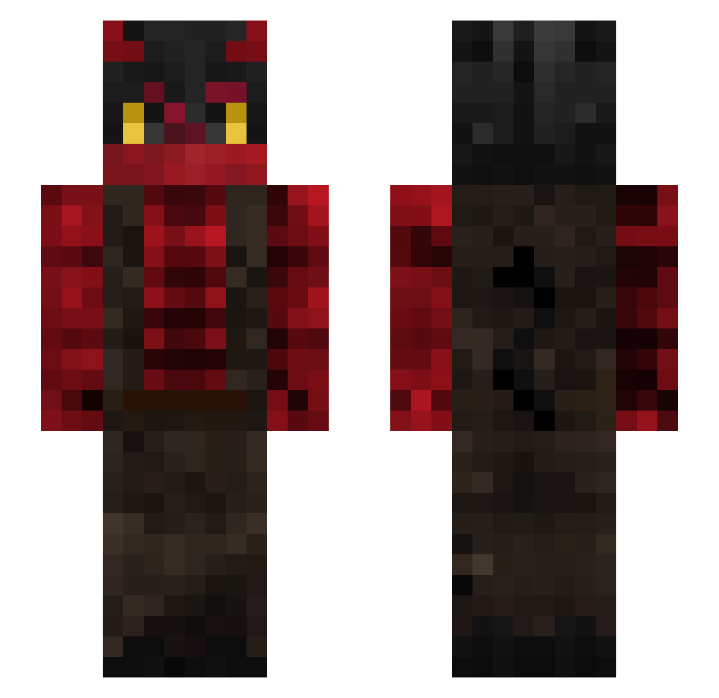NECROMANCYS Minecraft skin, front and back view