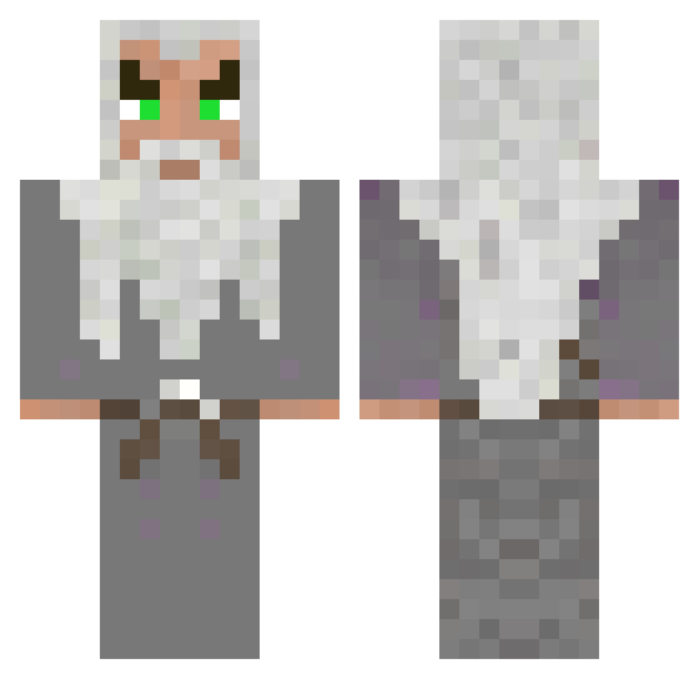 boukit Minecraft skin, front and back view