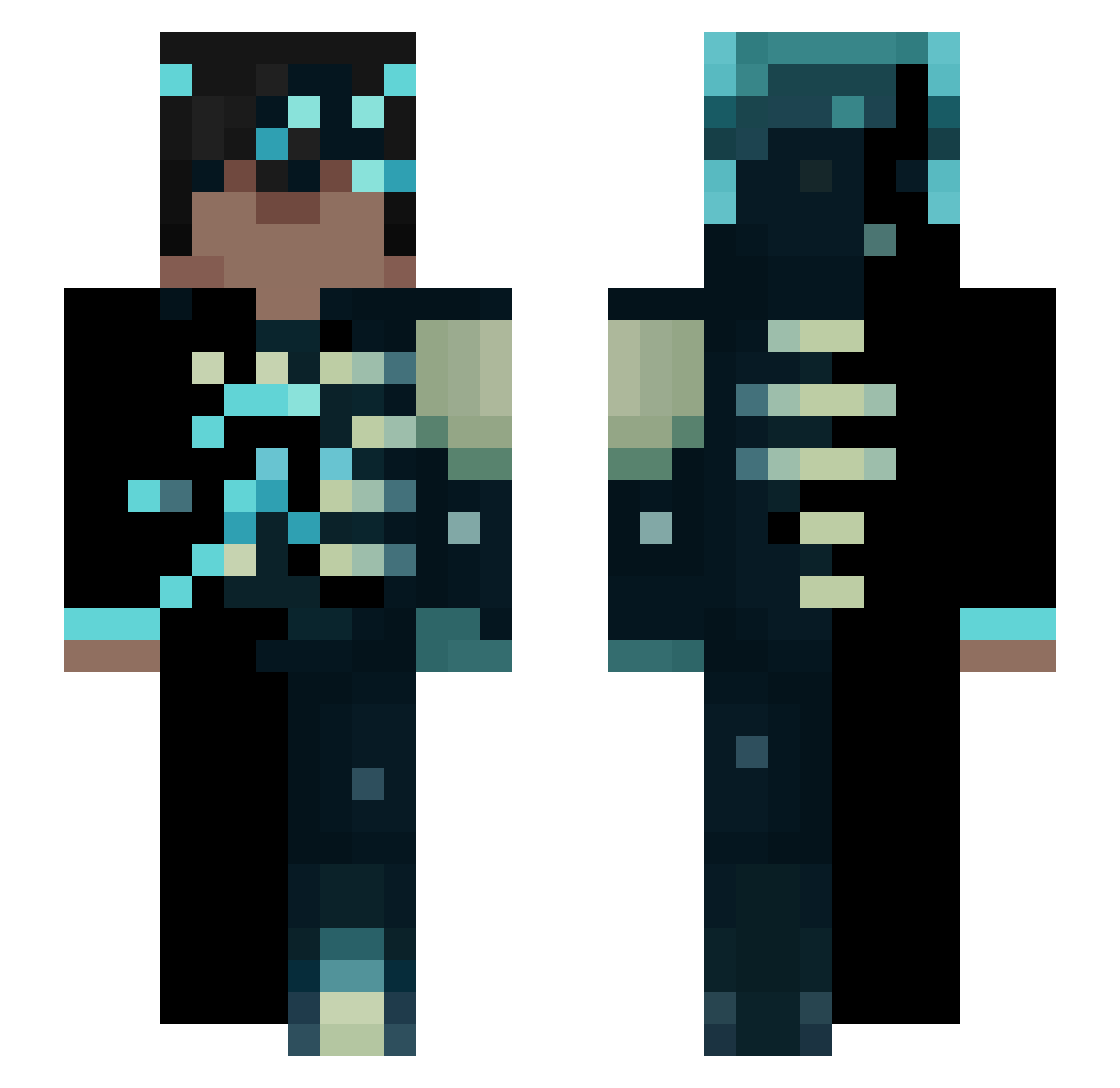 ShadowGod8 Minecraft skin, front and back view