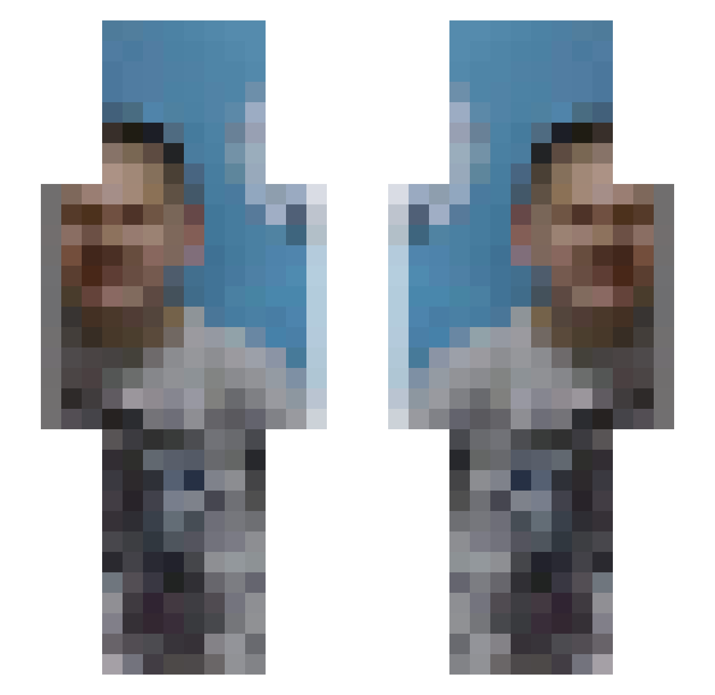mandrzej Minecraft skin, front and back view