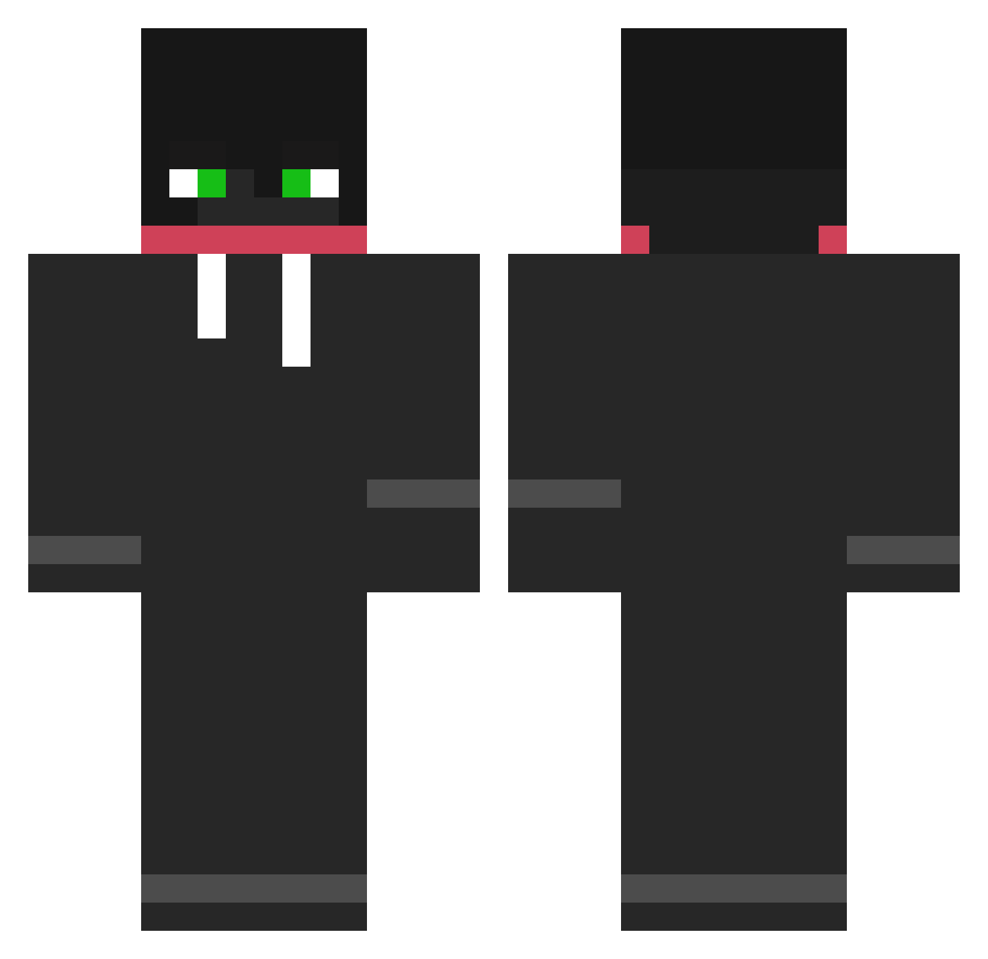nilxyz Minecraft skin, front and back view