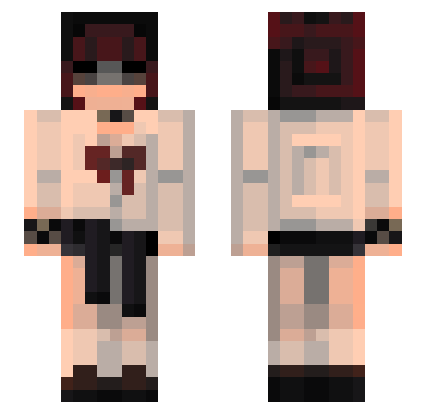 tovuh Minecraft skin, front and back view