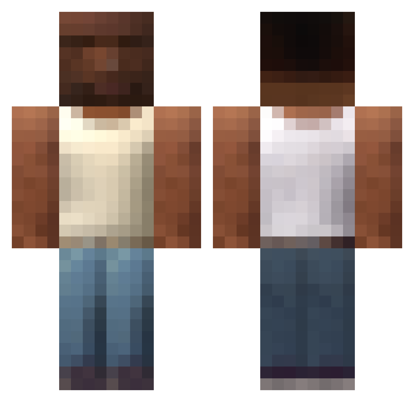 sisuzu Minecraft skin, front and back view