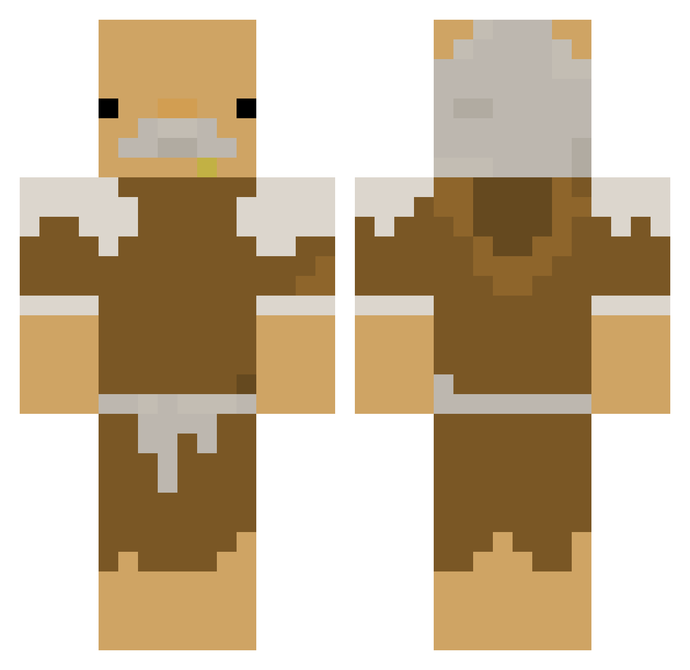 kym76 Minecraft skin, front and back view