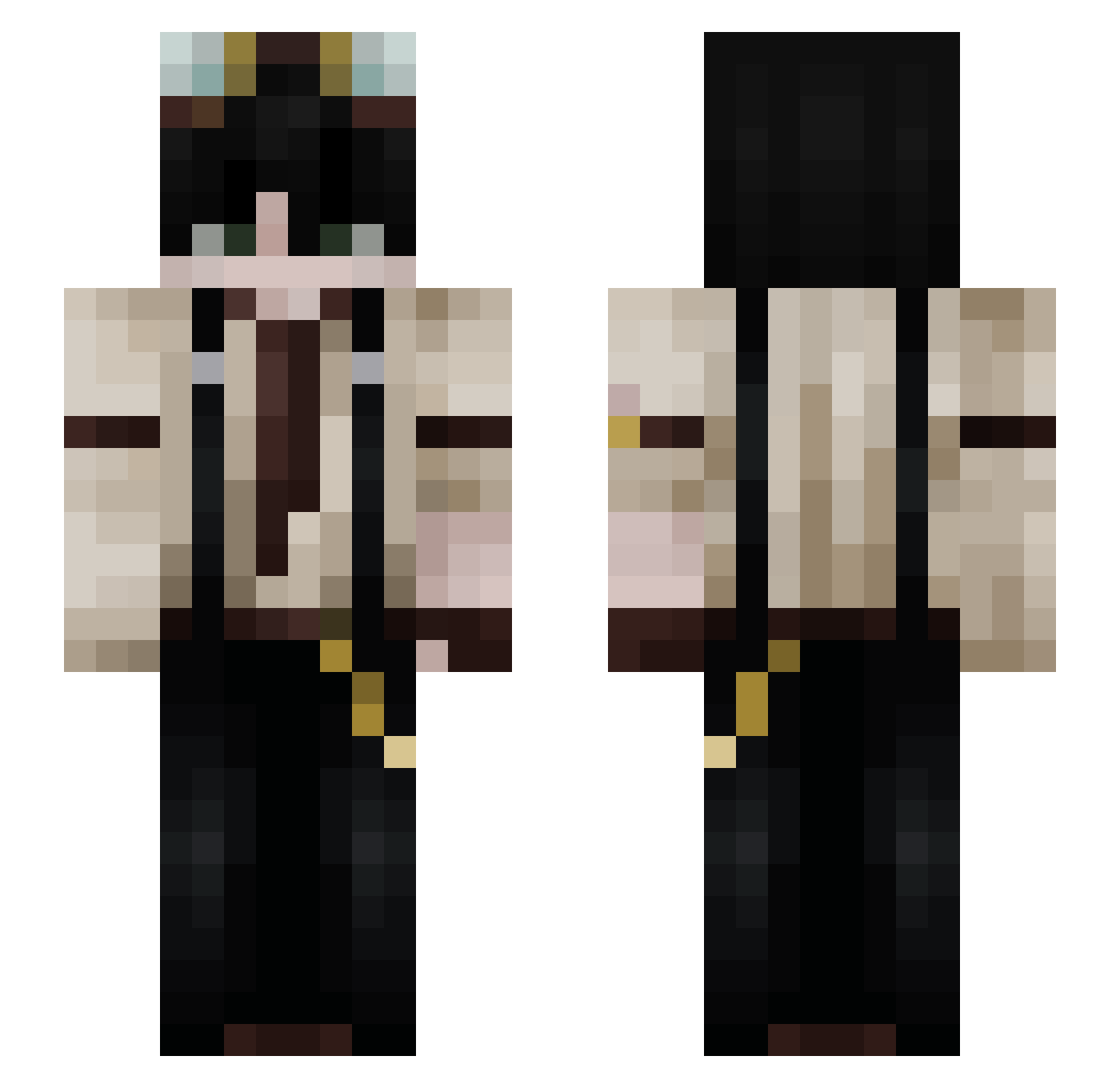 podkladeq Minecraft skin, front and back view