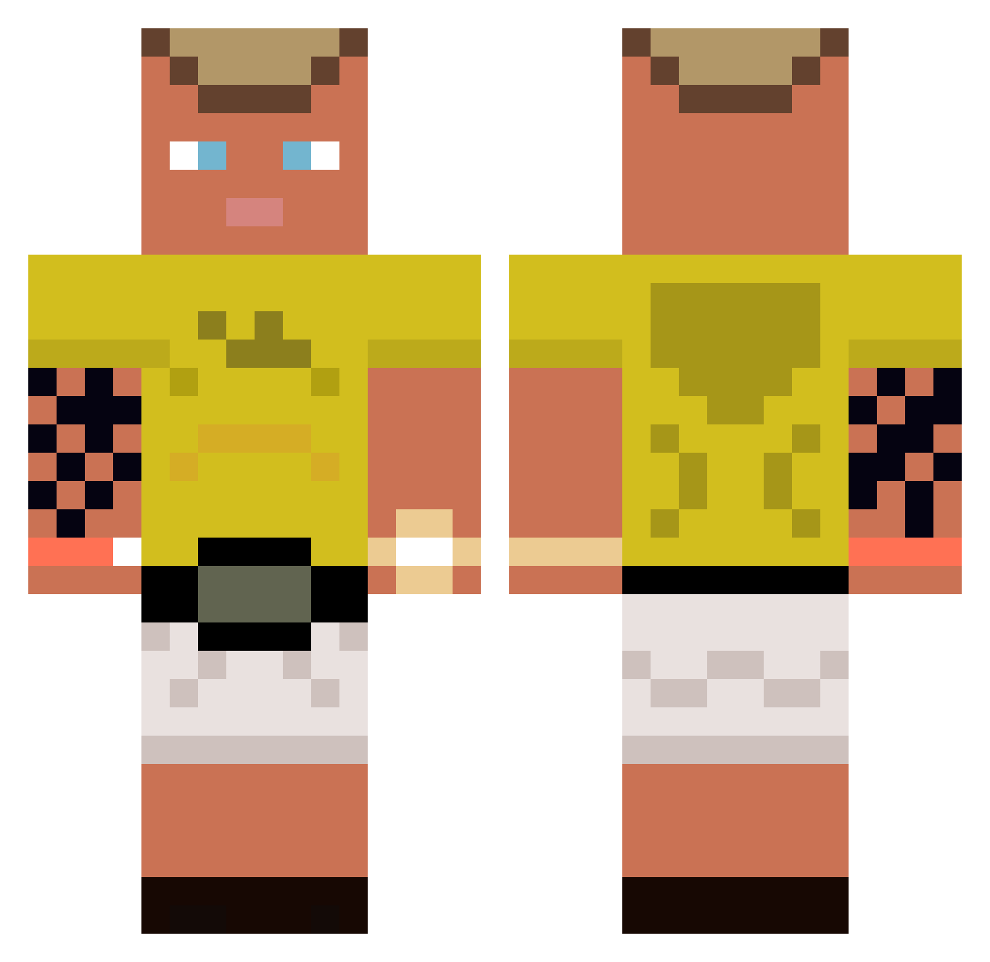 finnesefather Minecraft skin, front and back view