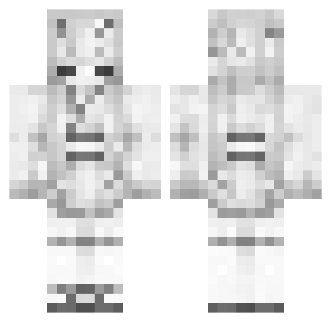 gustless Minecraft skin, front and back view
