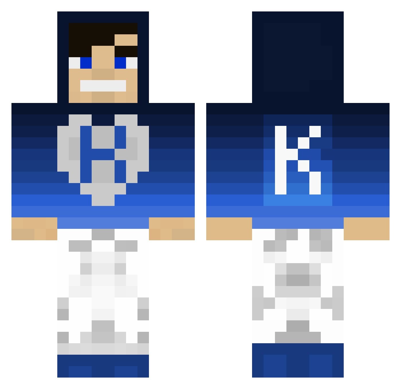 gideow Minecraft skin, front and back view