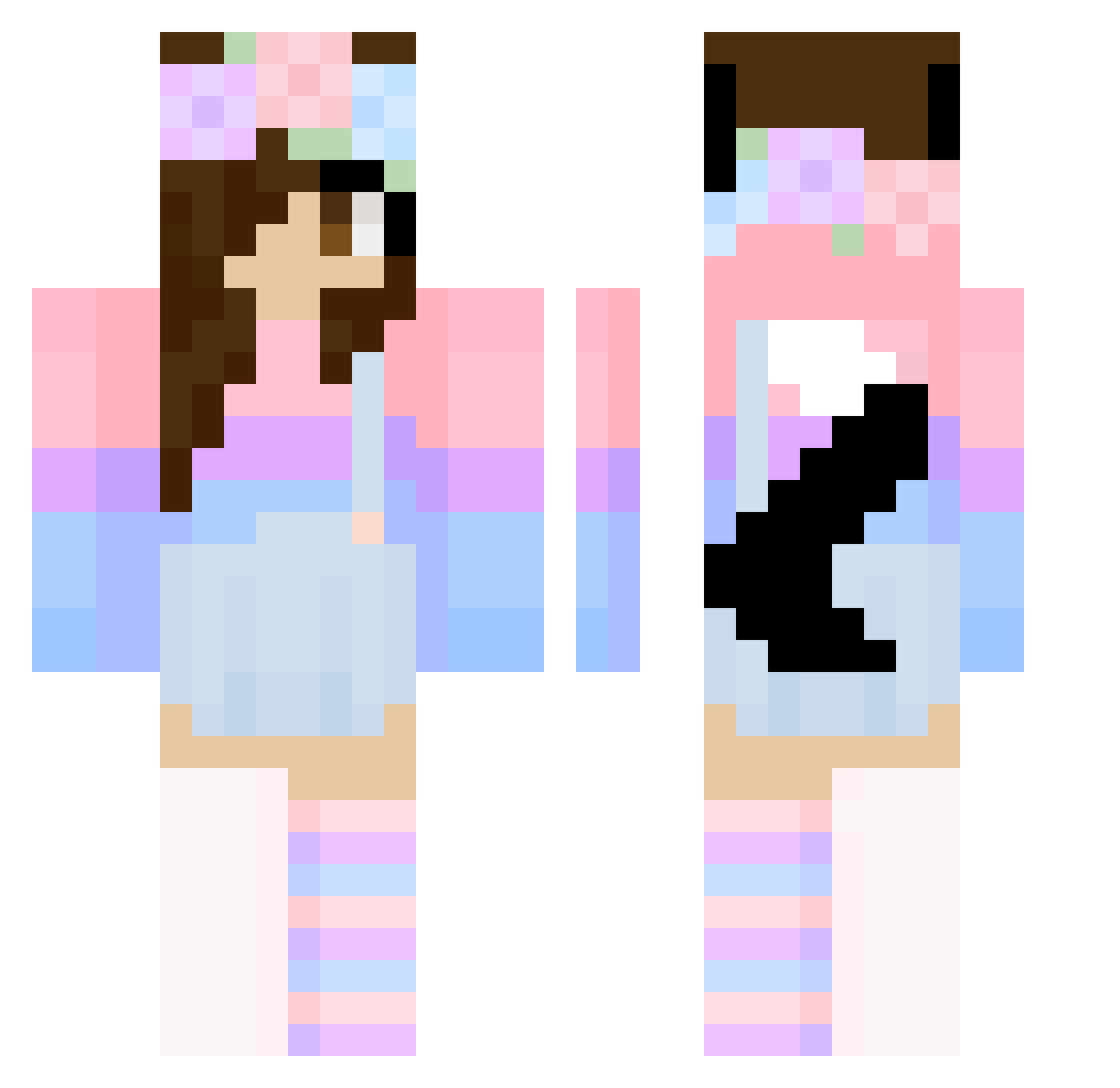 TishieTash Minecraft skin, front and back view
