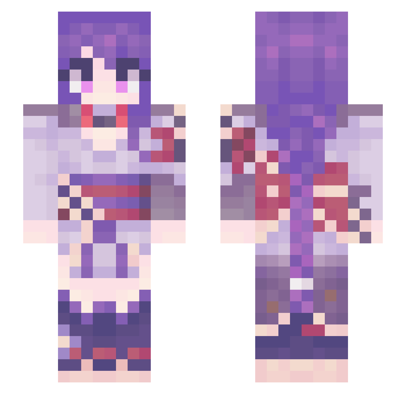 Astrologies Minecraft skin, front and back view
