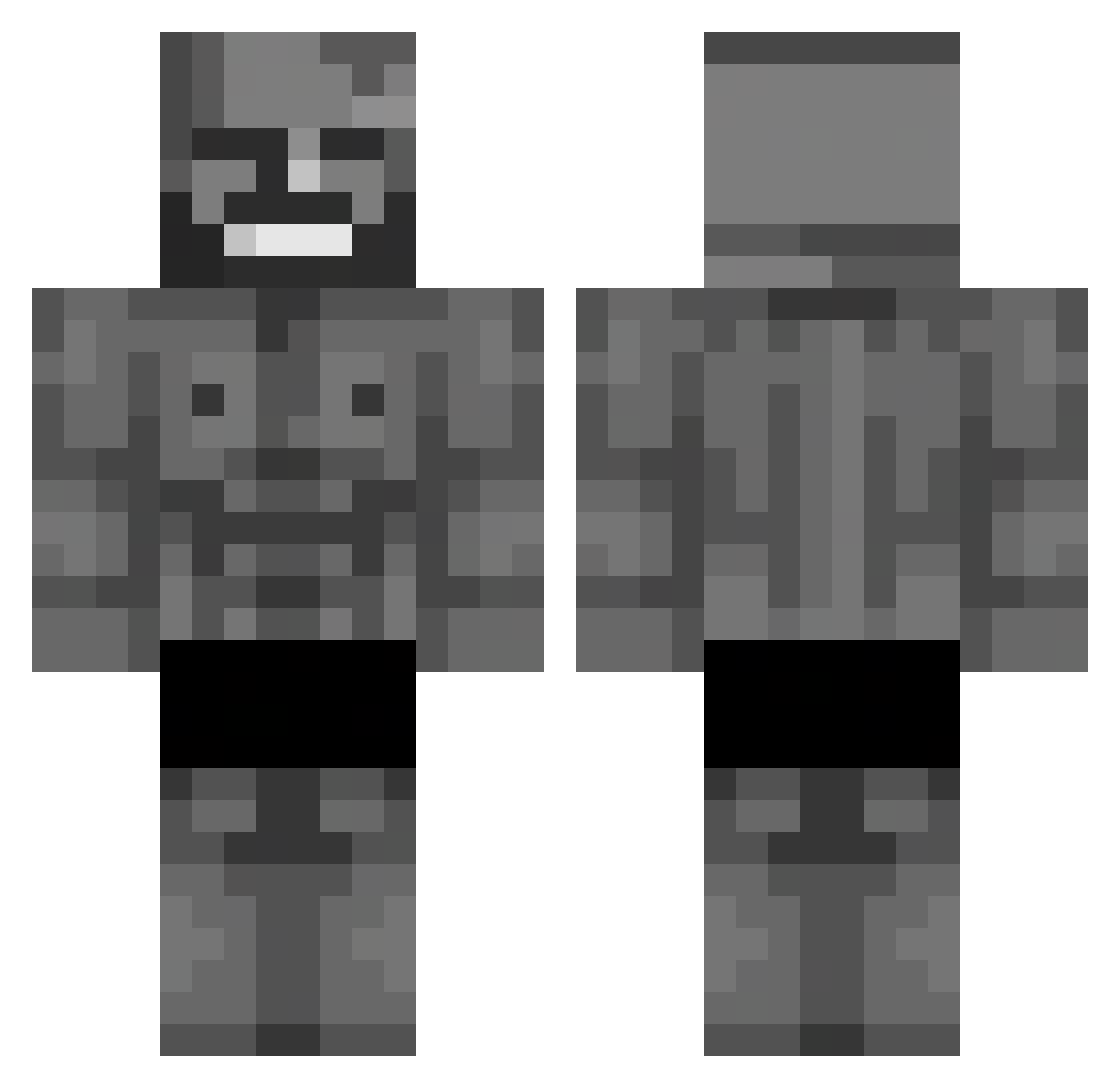 Veryfied Minecraft skin, front and back view