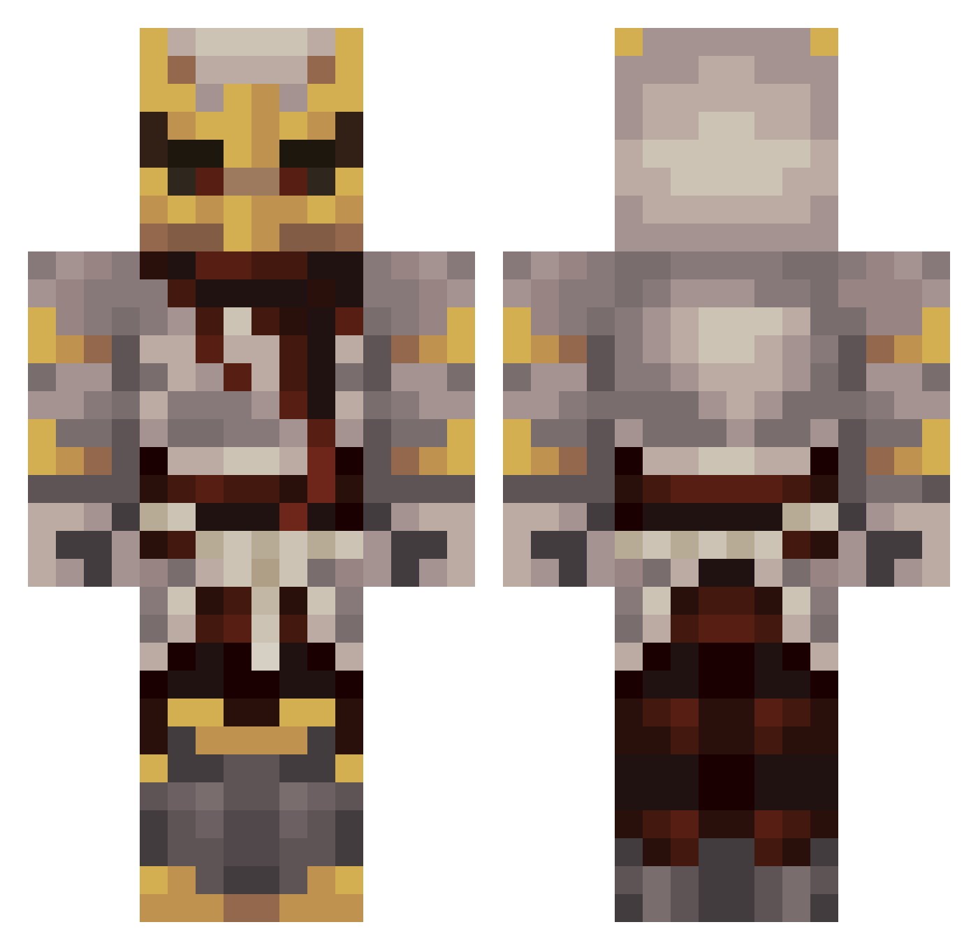 Tranquilmari Minecraft skin, front and back view