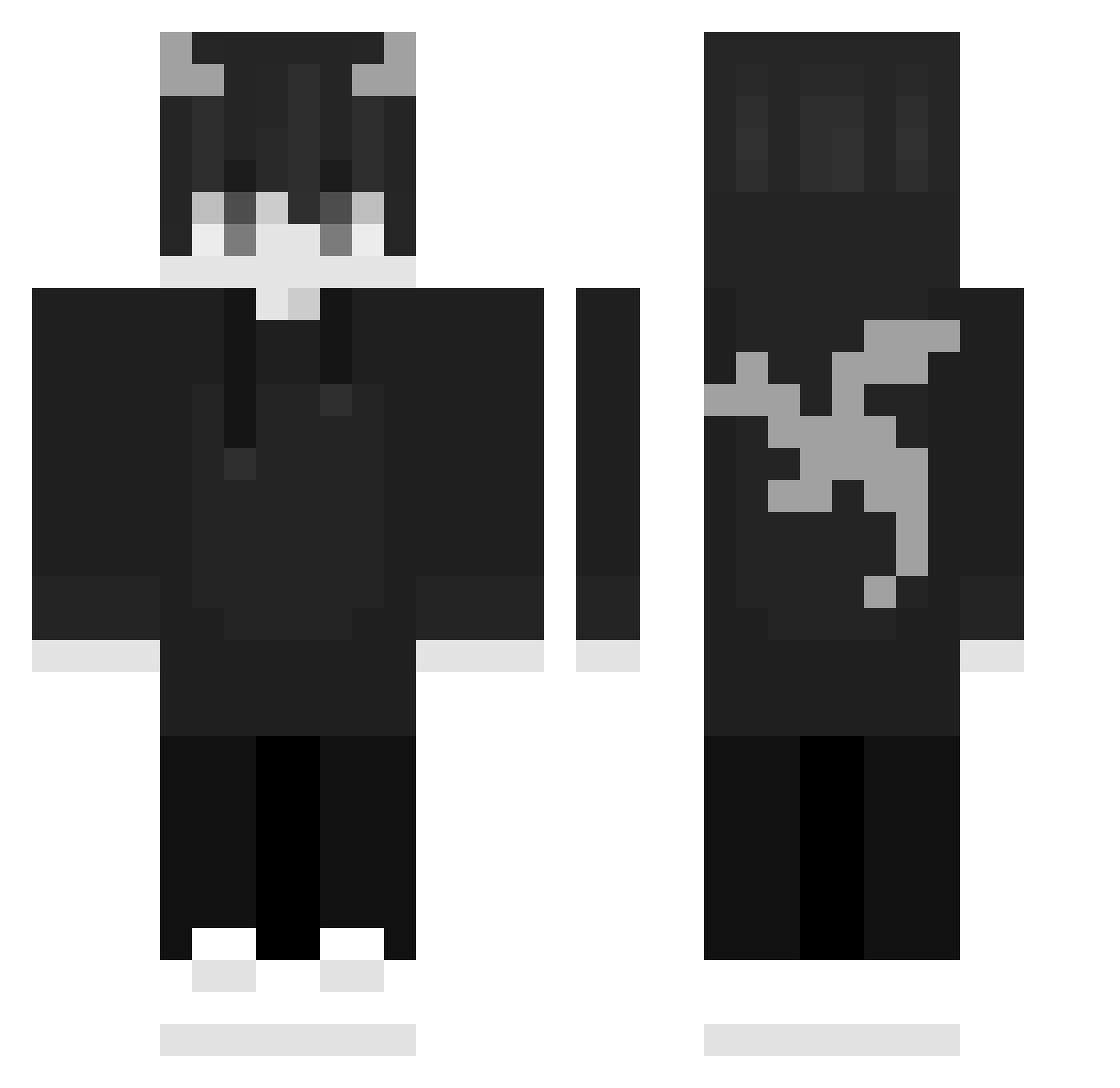 SuperKKK Minecraft skin, front and back view