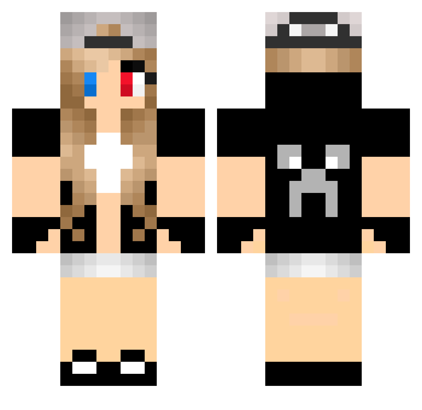 sofaxd Minecraft skin, front and back view