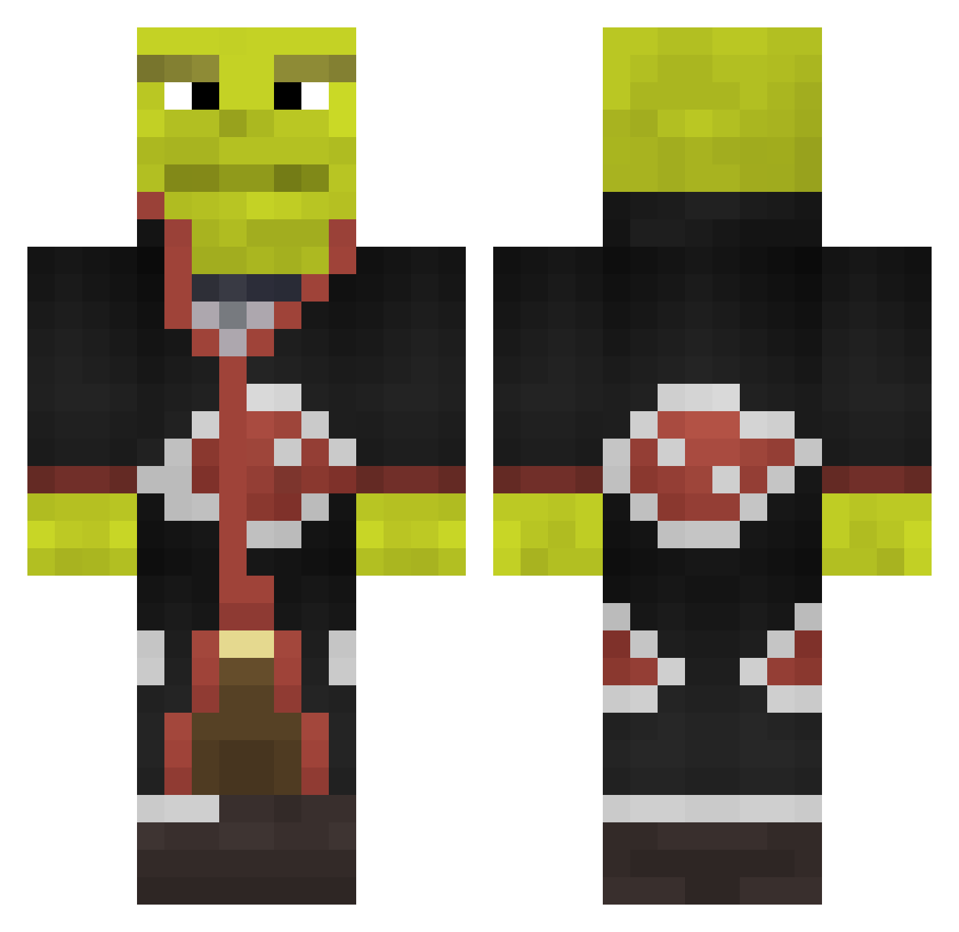 worterfps Minecraft skin, front and back view